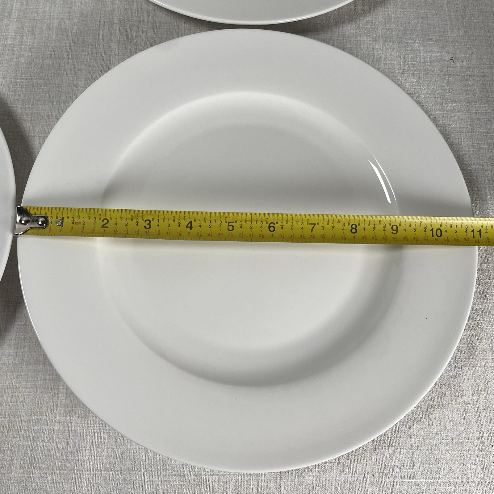 Godinger Elegant Dining Bone China White 11” Dinner Plates Set Of 4