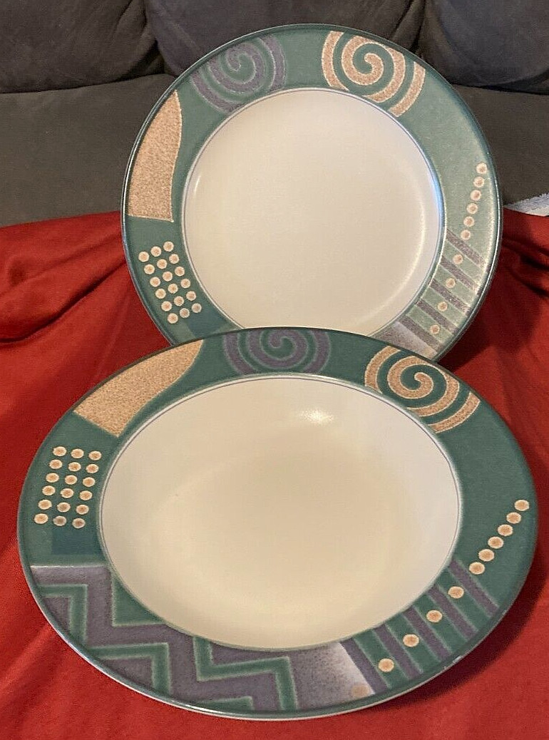 1992 Mikasa Intaglio Life Style-1 ea Soup Bowl & Salad Plate (2 pcs)-New no Tags