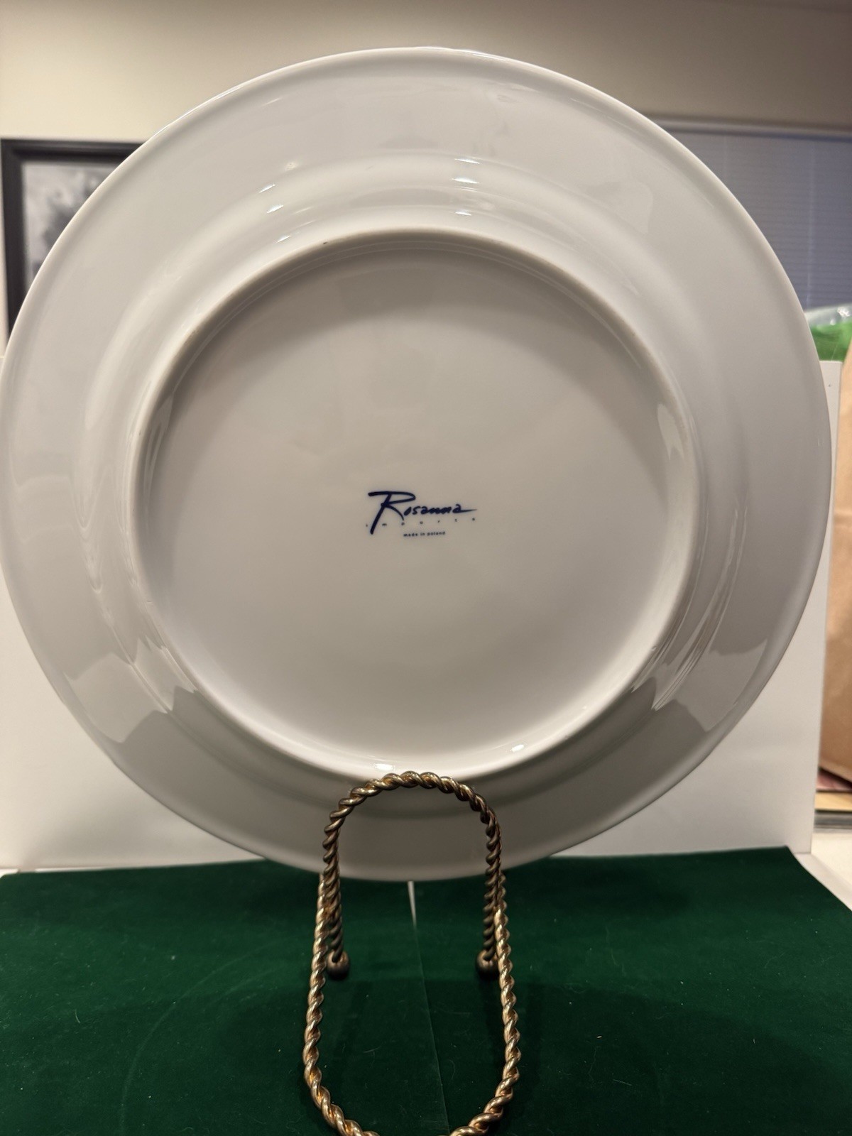 Set of 4 Blue/White Rosanna Poland 12” Dinner/“Chop” Plates