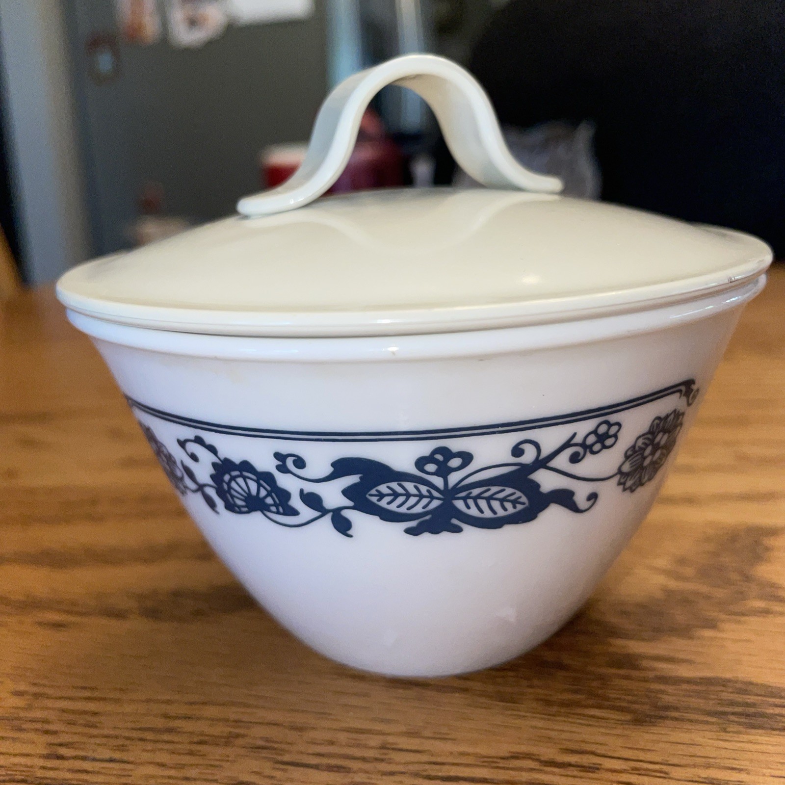 VTG Corelle by Corning Creamer & Sugar w/Lid Old Town Blue Onion 1970’s USA