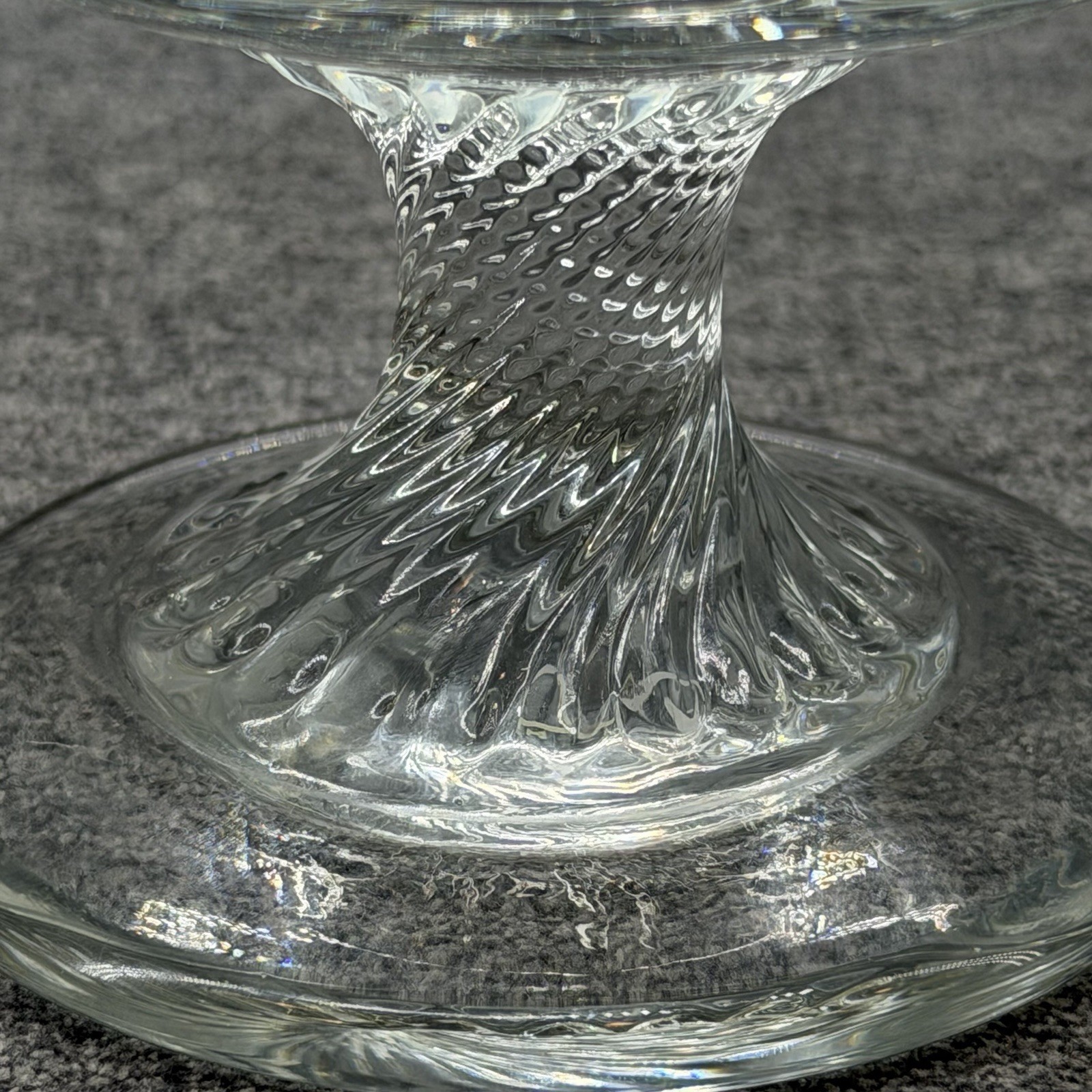 Vintage Glass Footed Pedestal Candy Dish Fruit Bowl Etched Floral Design 5 Inch