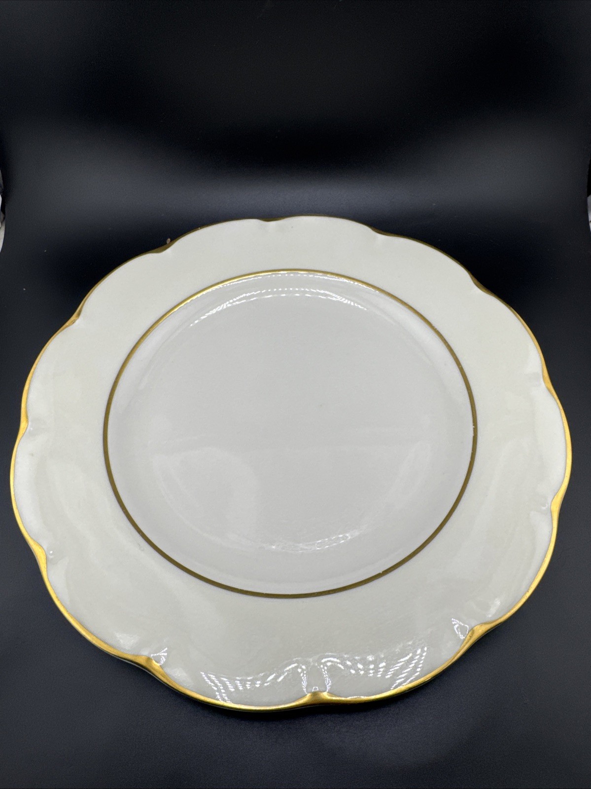 Theodore Haviland New York Concorde Porcelain 10.5” Plates Gold Trim Set Of 4