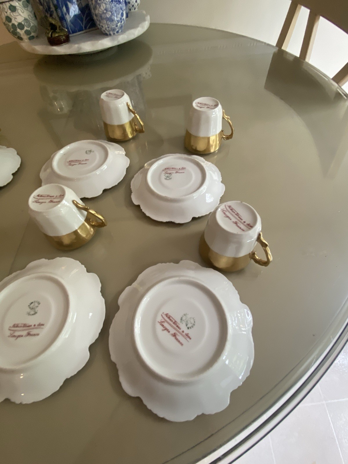 Vintage China Nathan Straus & Sons LS&S-Limoges FR Snowflake Pattern Gold Leaf
