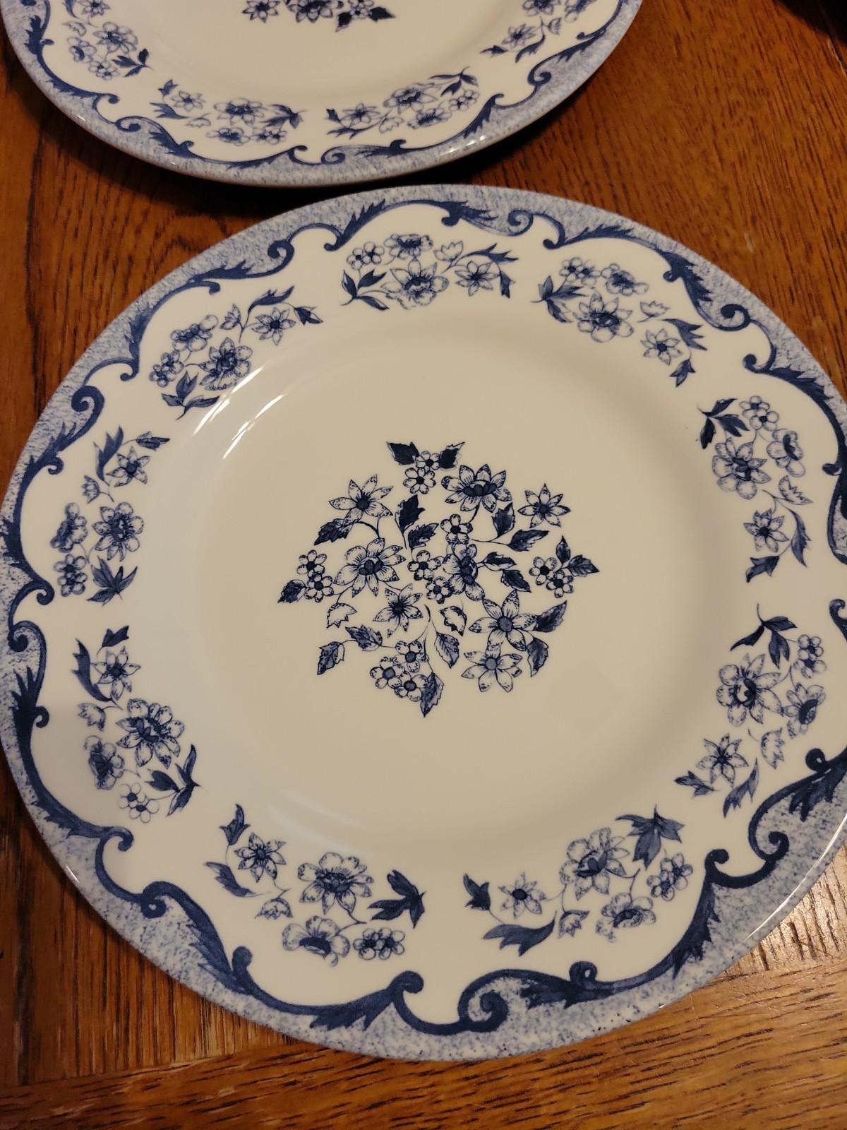 Set of 4 Royal Stafford French Toile Blue & White Salad/Sandwich Plates England