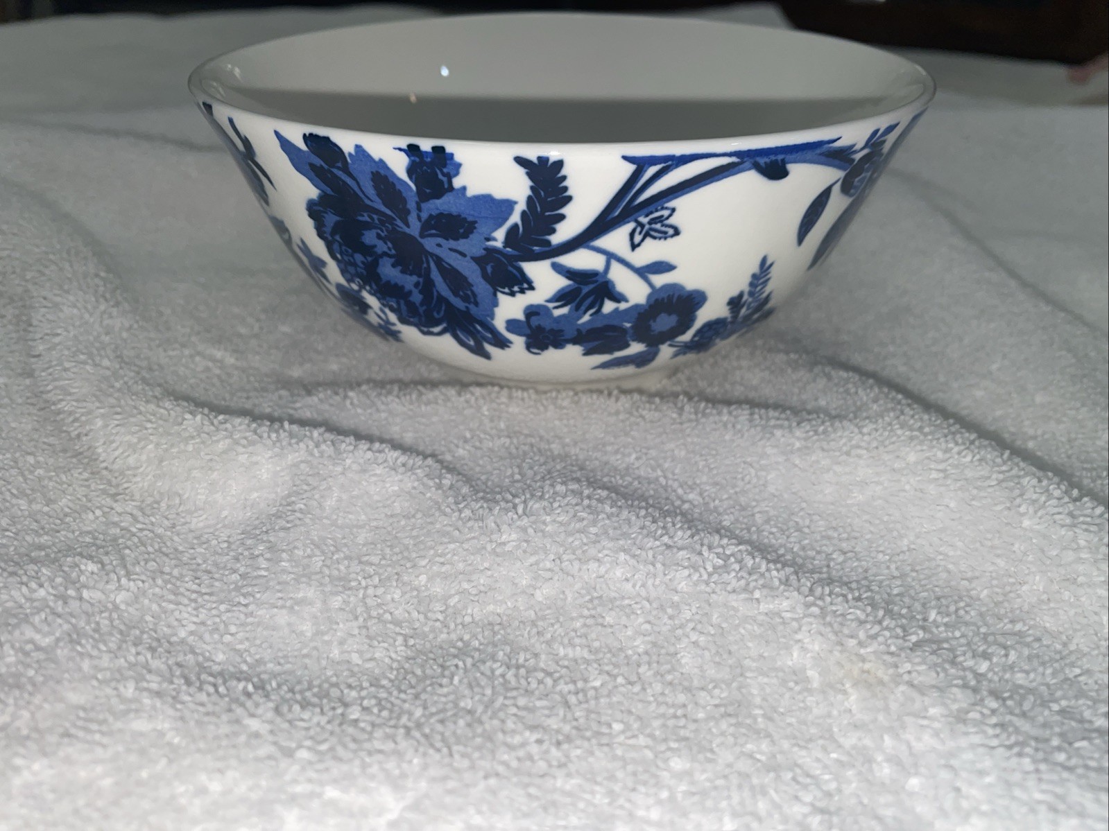 Royal Norfolk Blue Floral Ceramic Bowl, 6″ Blue and White Pottery