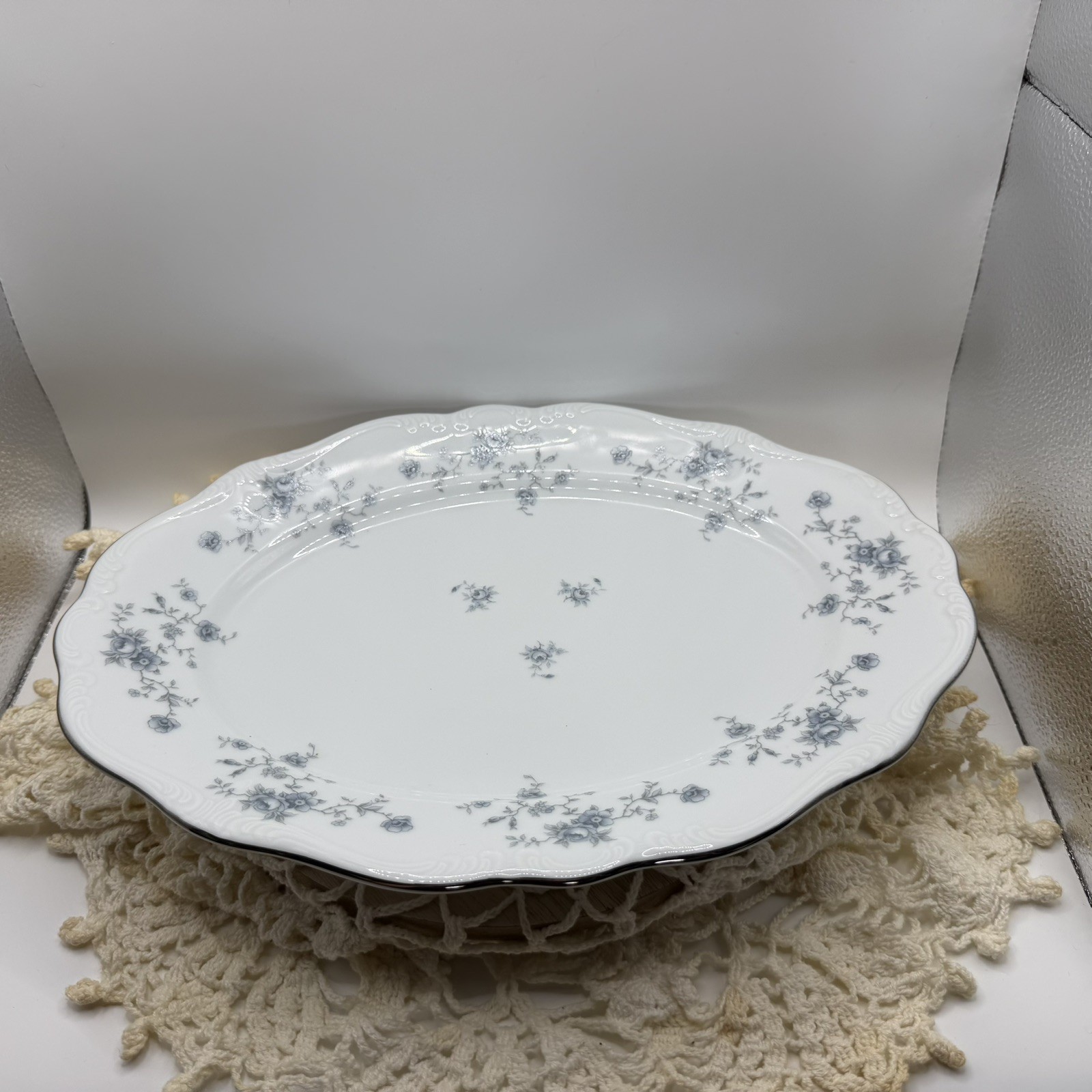Vintage Johann Haviland Blue Garland Bavaria Germany Large Platter China 14.5”