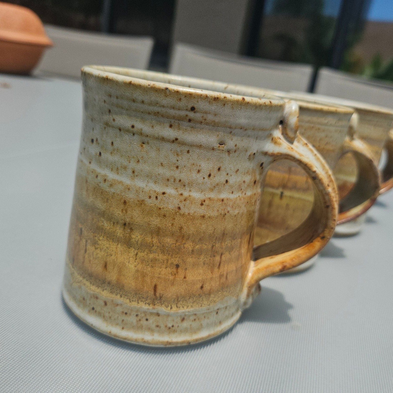Set of 4 Handmade Studio Pottery Stoneware Coffee mugs 168