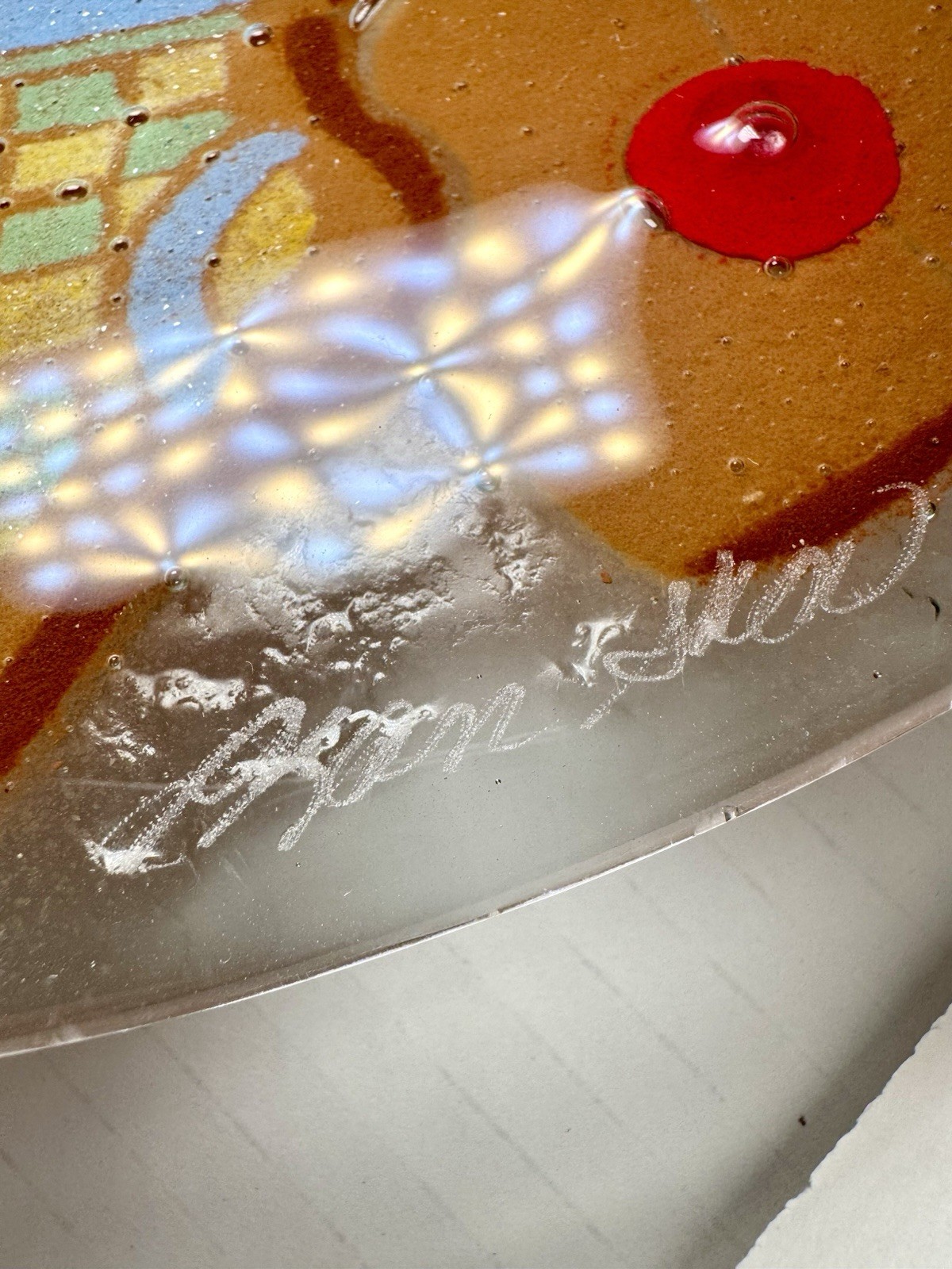 Peggy Karr Glass Serving Plate Platter Christmas Holiday Cookies 15.5” Tree Bell