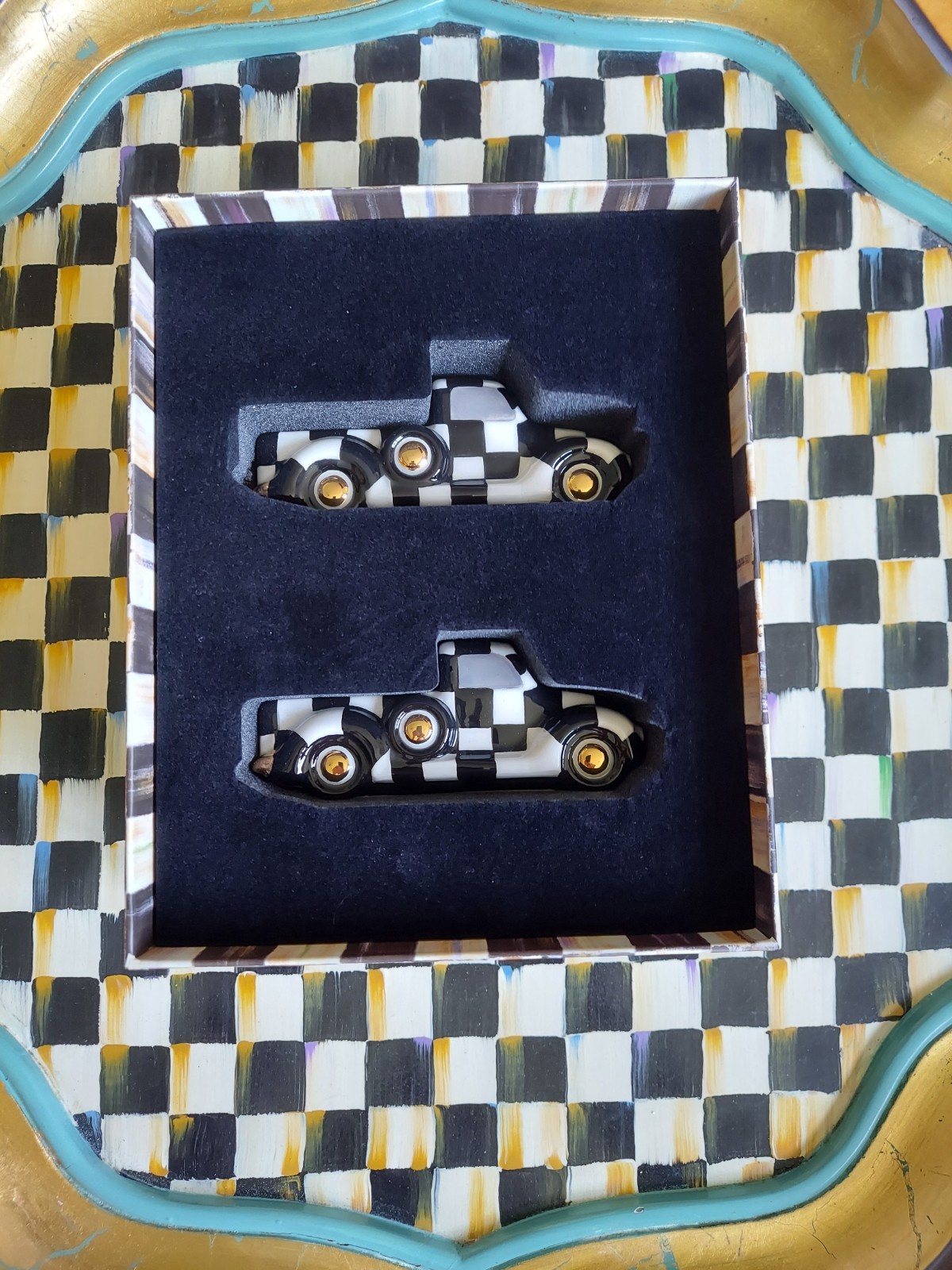 MacKenzie-Childs Courtly Truck Salt And Pepper Shakers
