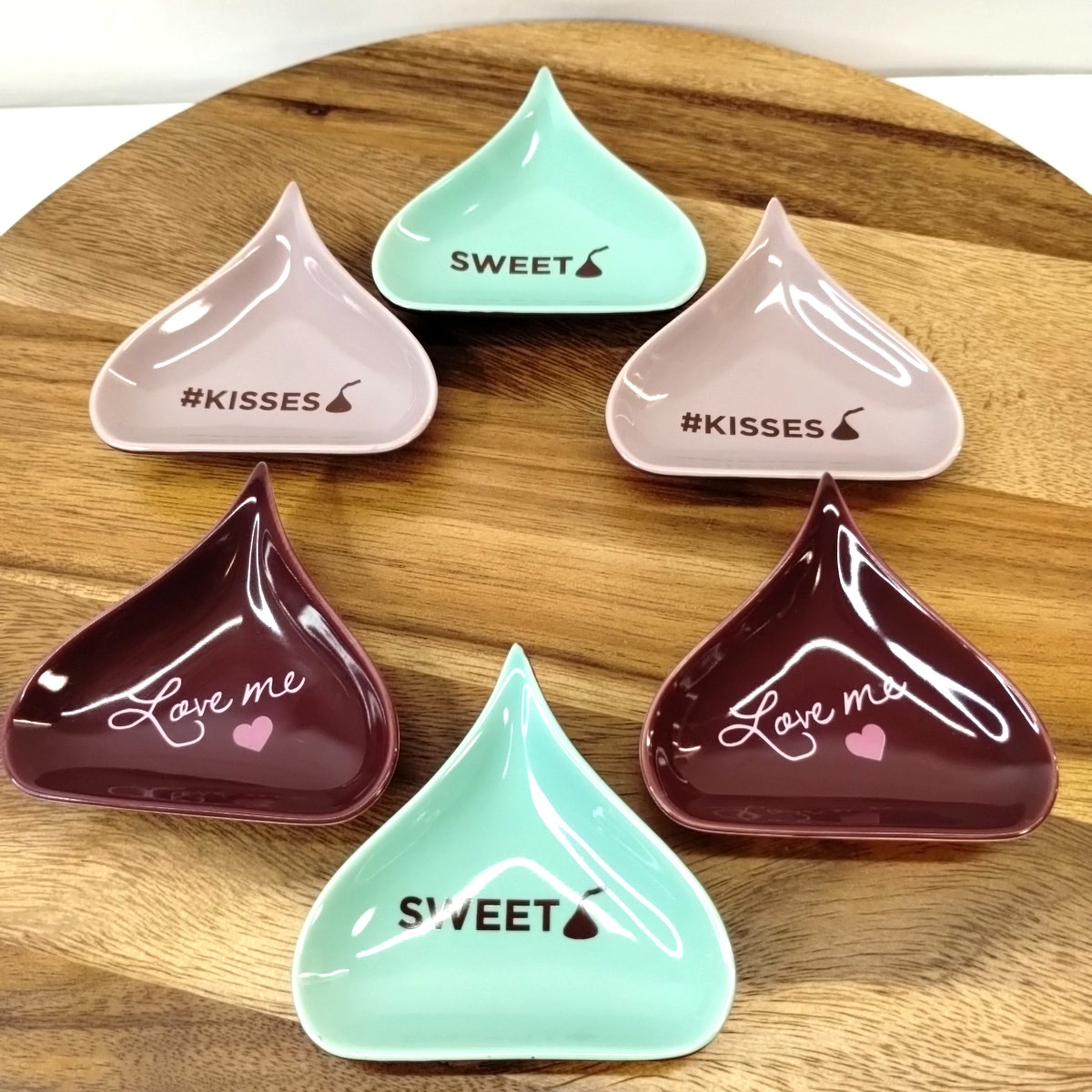 Vintage Fitz & Floyd Hershey’s Kisses Heart Tidbit Dishes Set of 6 Rare