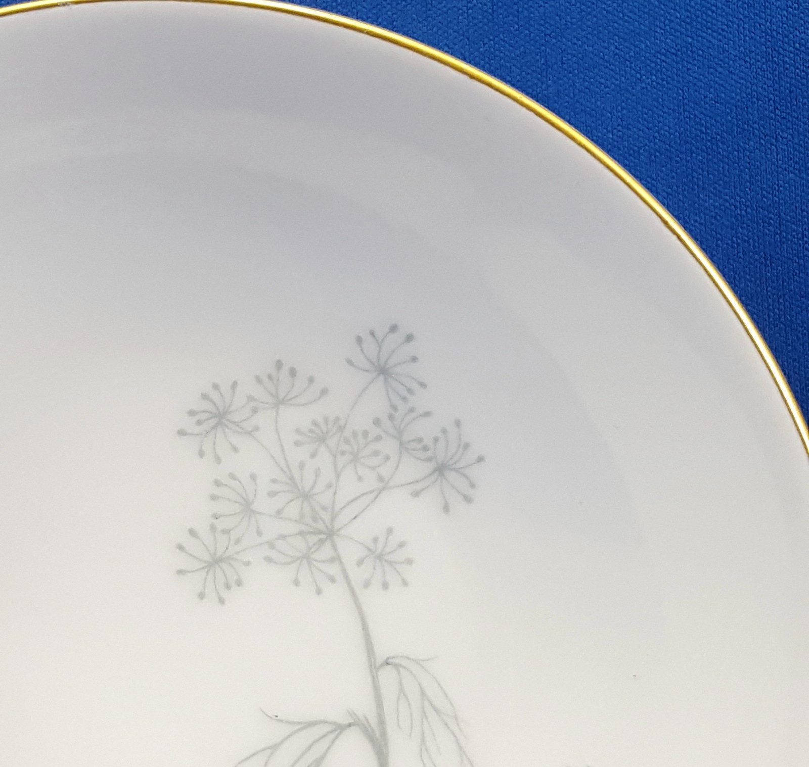 Eschenbach Queen Annes Lace Dessert Berry Bowl 5in Gray Gold Trim W1455