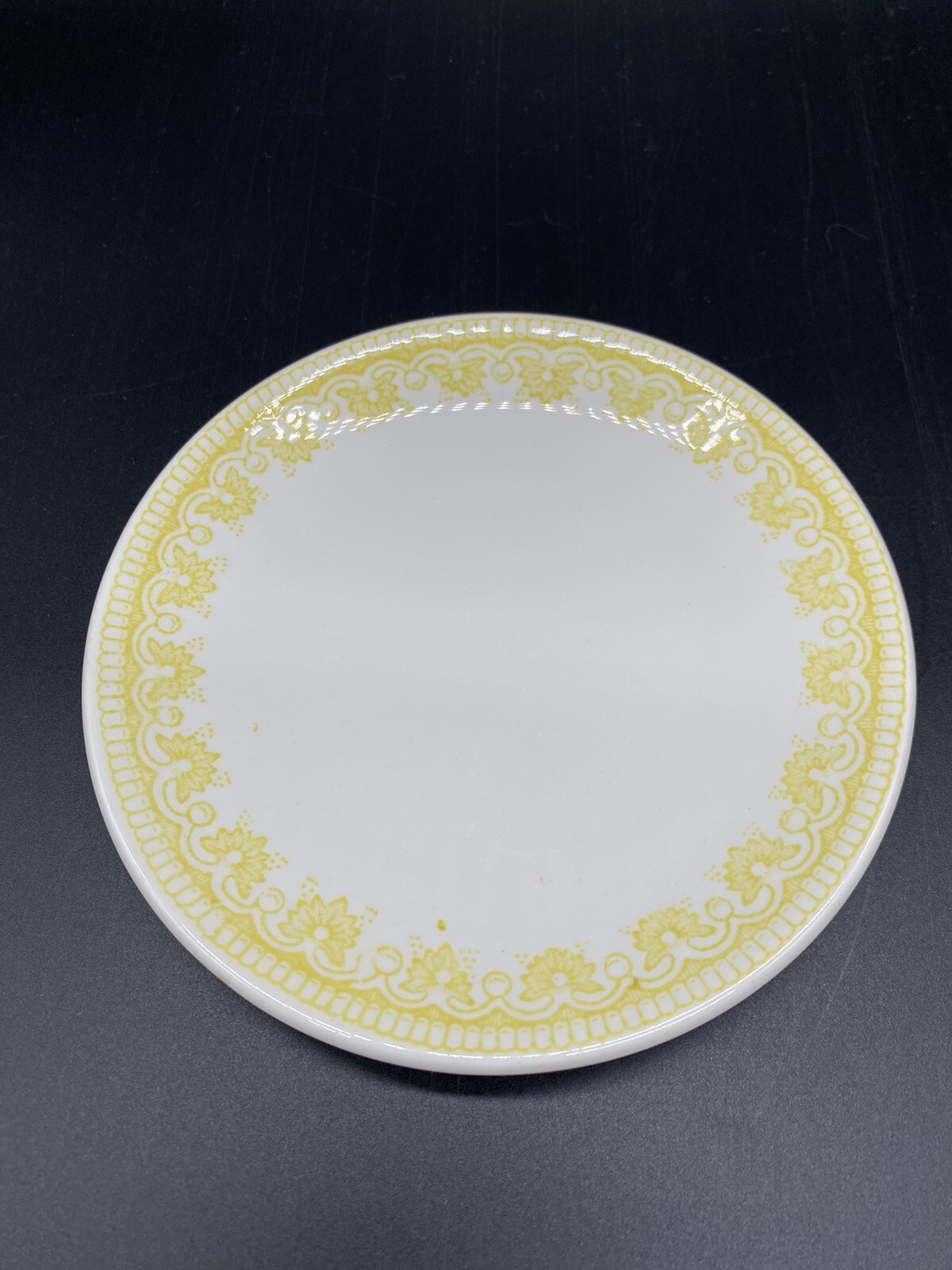 6 Vintage 1951 Jackson China Restaurant 5-1/2″ Bread Plates Yellow Design