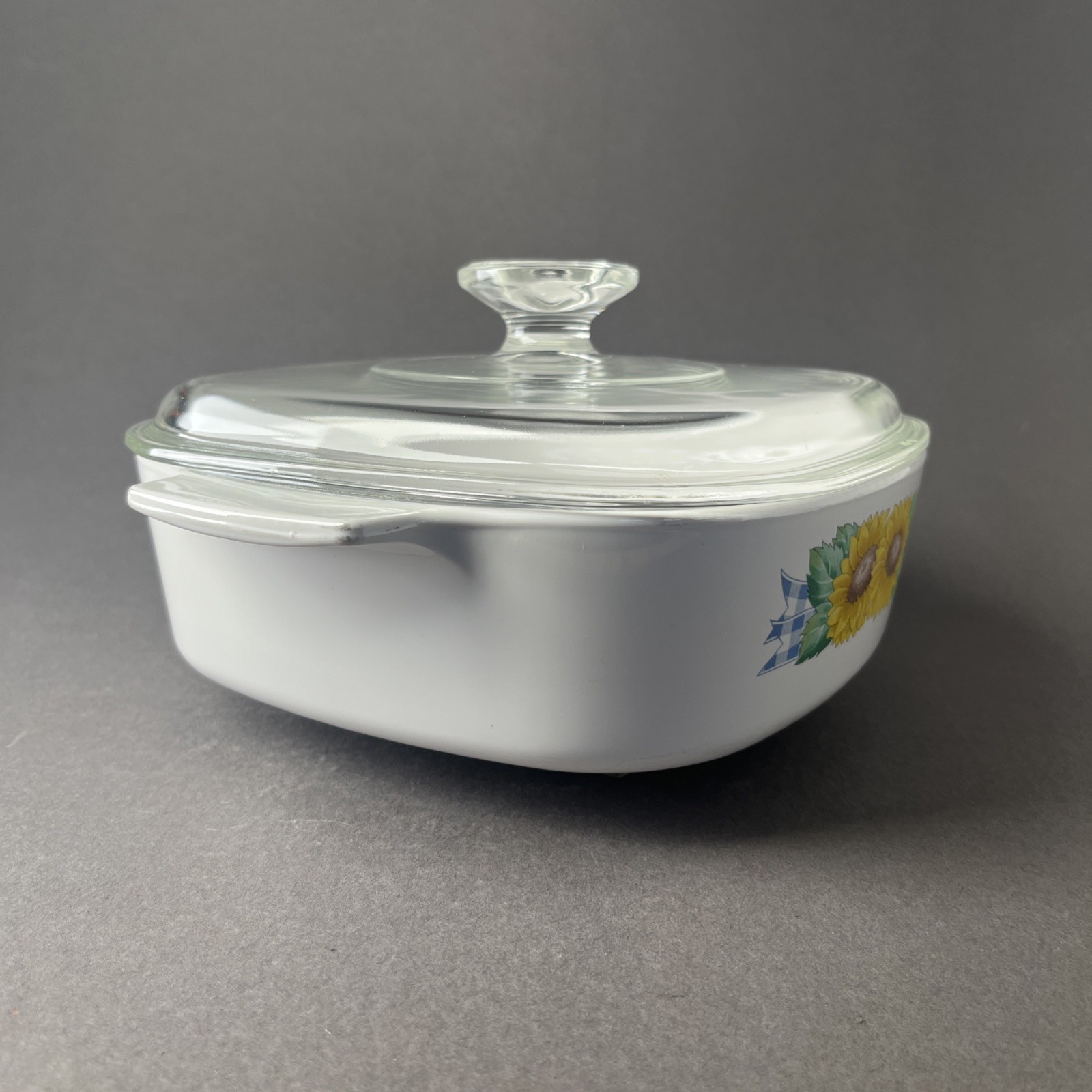 Corning Ware Sunsations Sunflower 2Q Casserole Dish w/ Lid A-2-B Made in USA