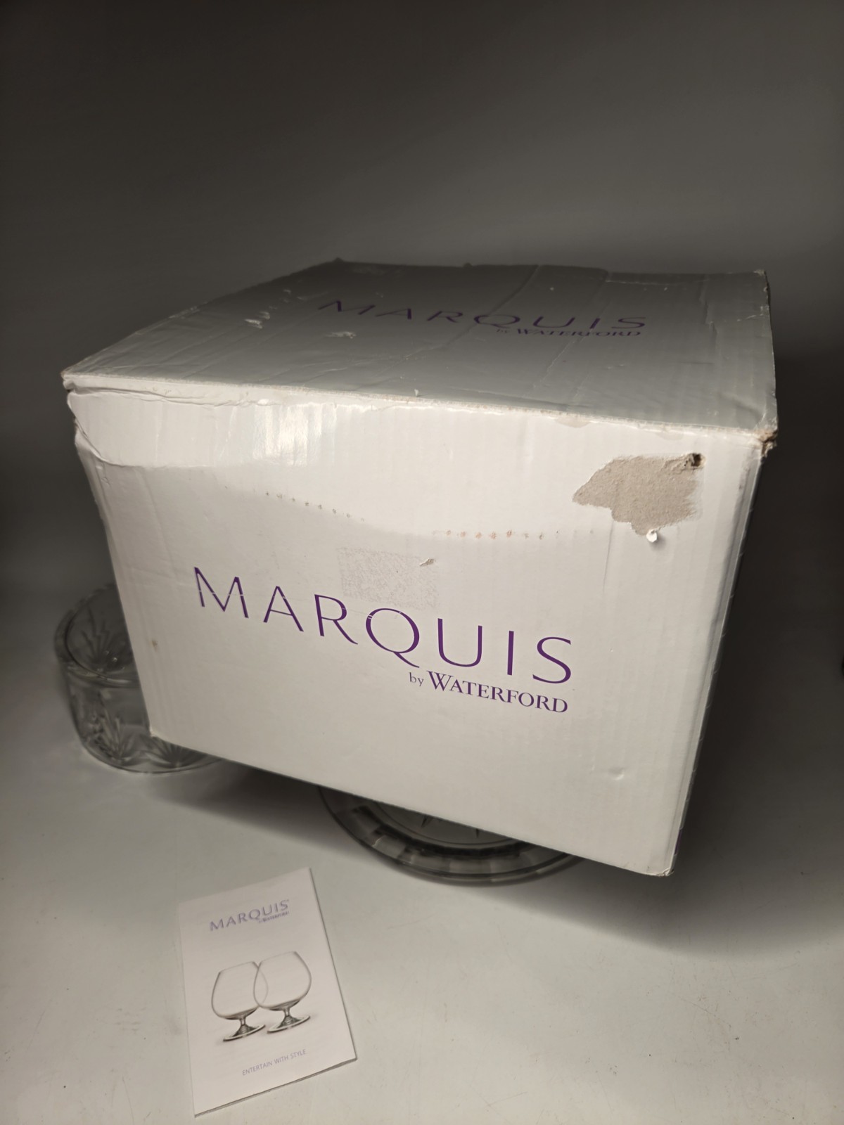 Marquis by Waterford Crystal 4 in 1 CASEY Medium Cake Plate Stand Dome With Box