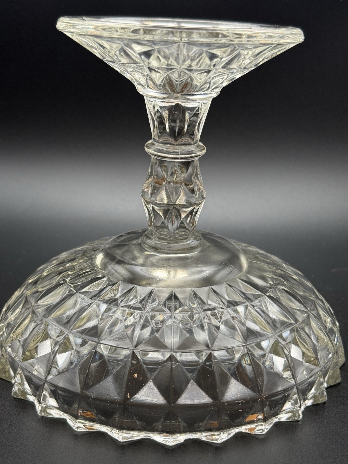 Vintage EAPG Jeannette Glass Compote Windsor Clear 1936 Pretty!