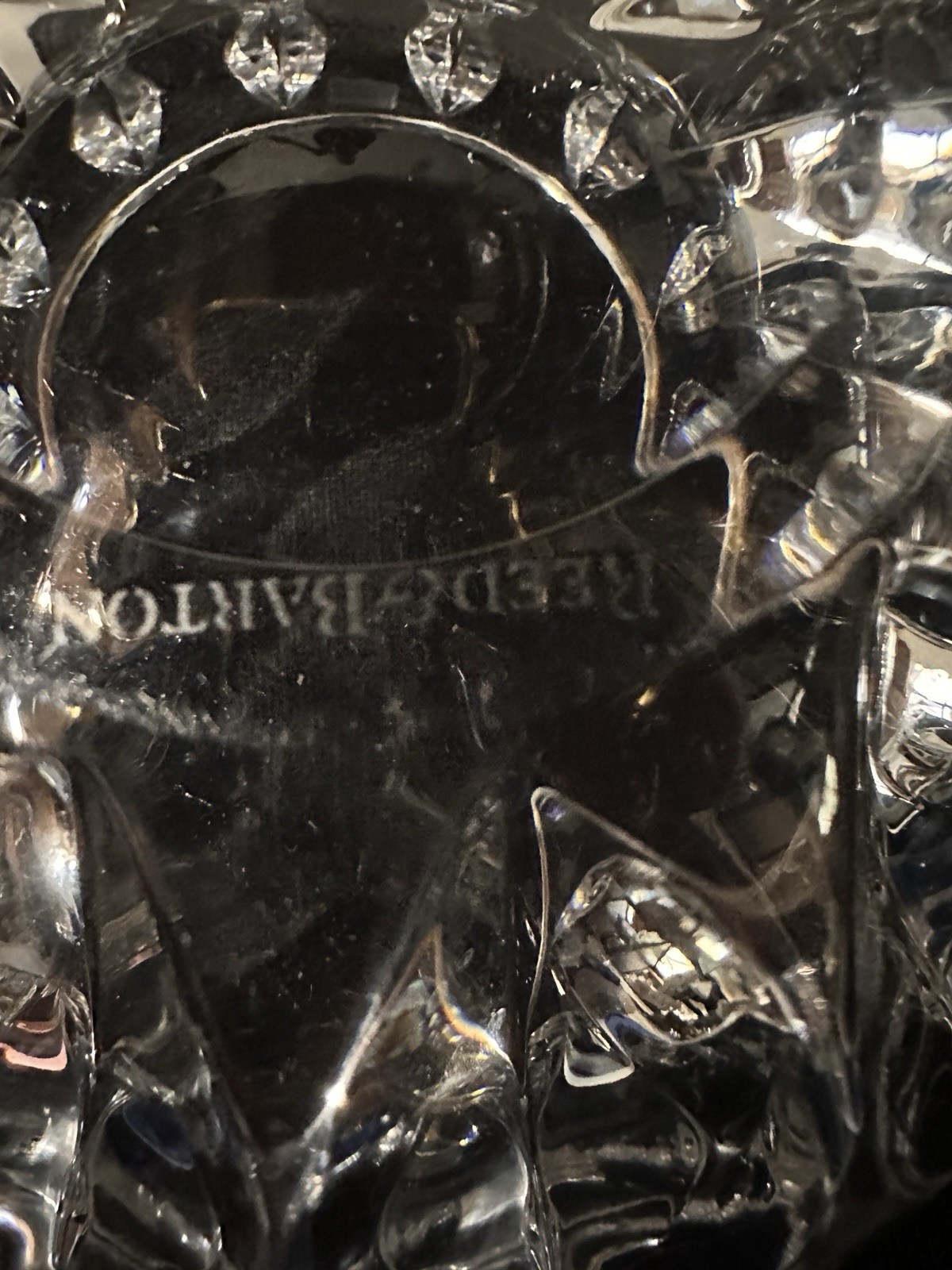 Reed & Barton Equinox 4×7”Crystal Bowl Sticker Mark On Bottom Slovenia