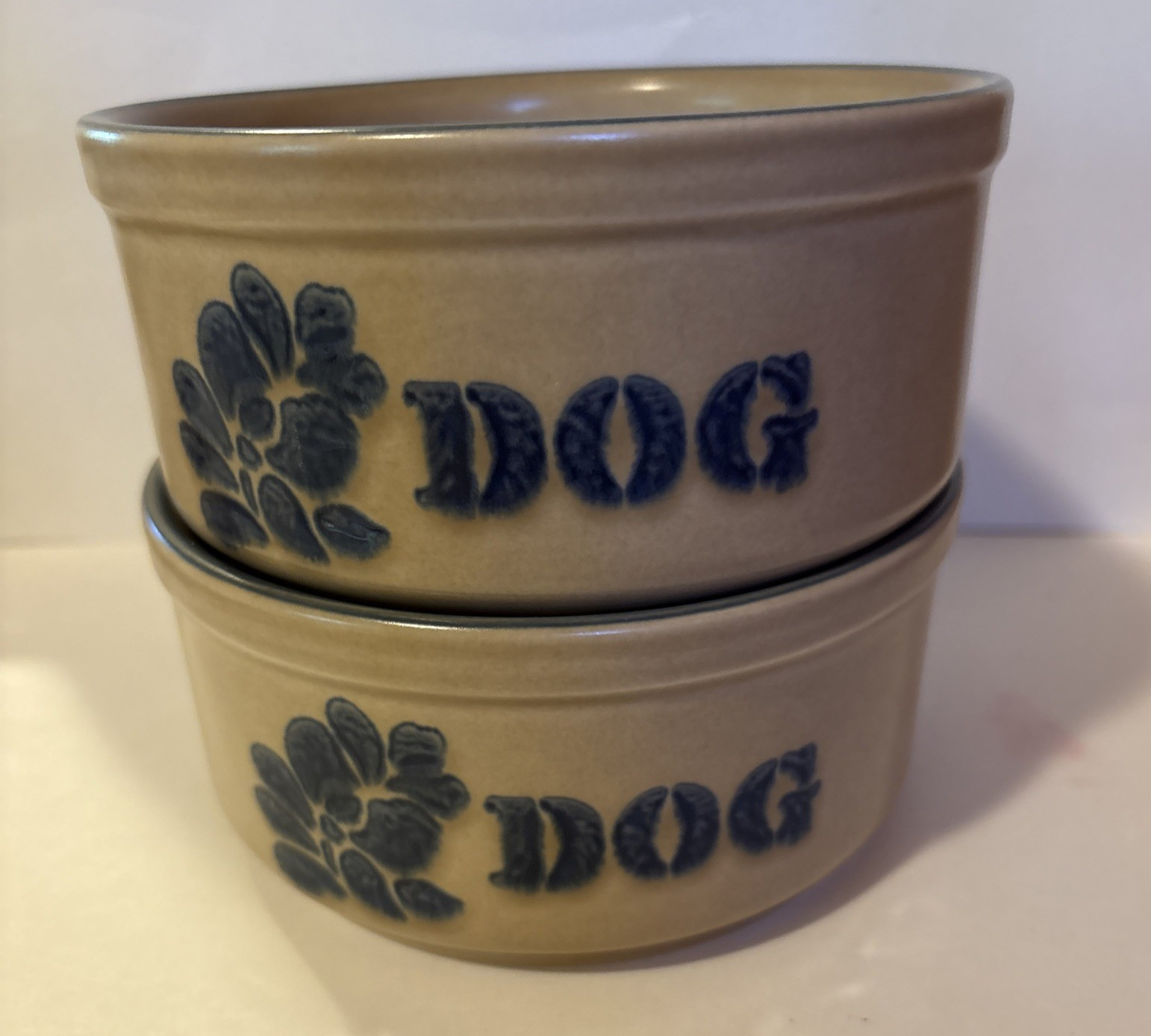 Pfaltzgraff Folk Art Dog Food/Water Dishes 5.5″ Diameter