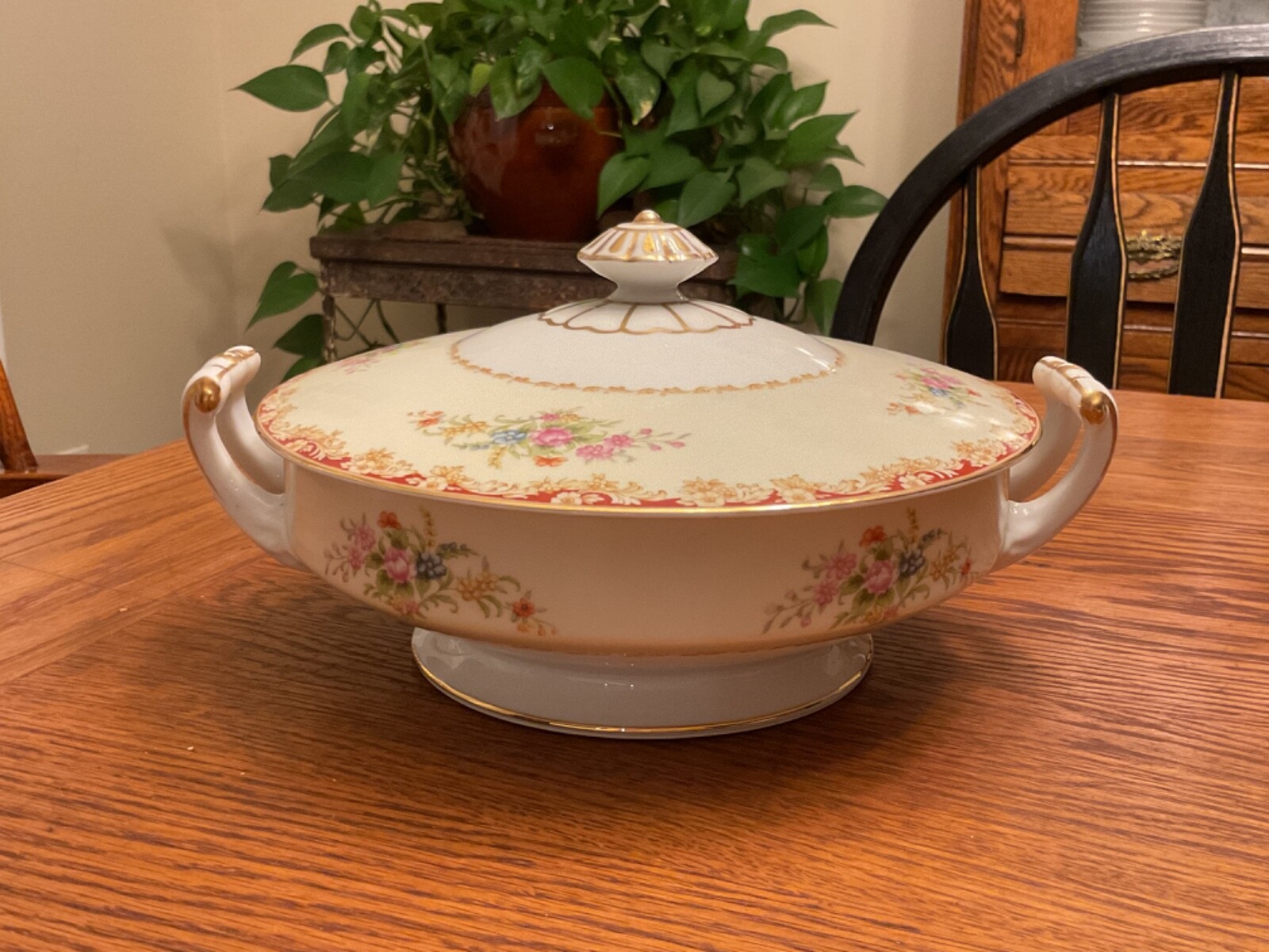 VTG Noritake N-48 Round Footed Covered Vegetable Dish Made in Occupied Japan