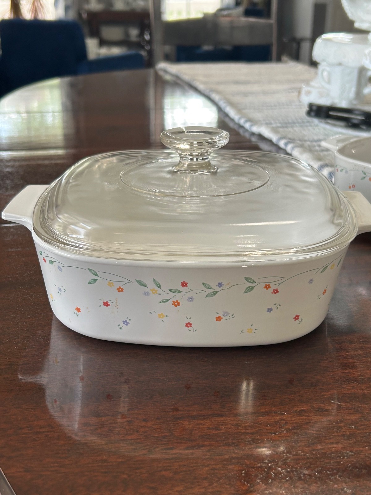 Corning Ware English Meadows A-2-B 2 Liter Casserole w/Pyrex Lid & A-1-B 1 Liter