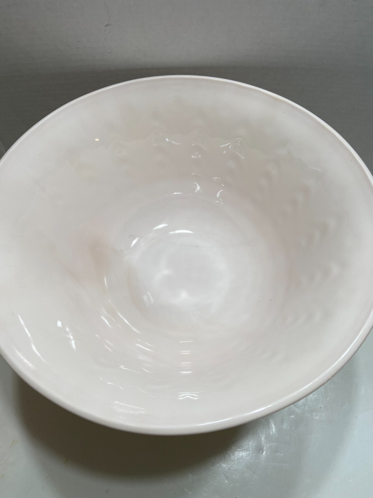 Jeannette Shell Pink Milk Glass Punch Bowl Set with Base and 12 cups Vtg 1950’s