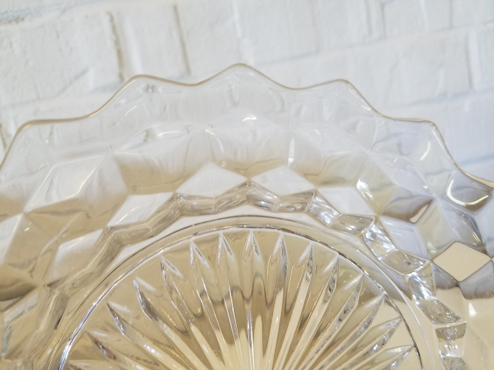 Vintage American Fostoria Set of 12 Pressed 8 1/4″ Glass Plates
