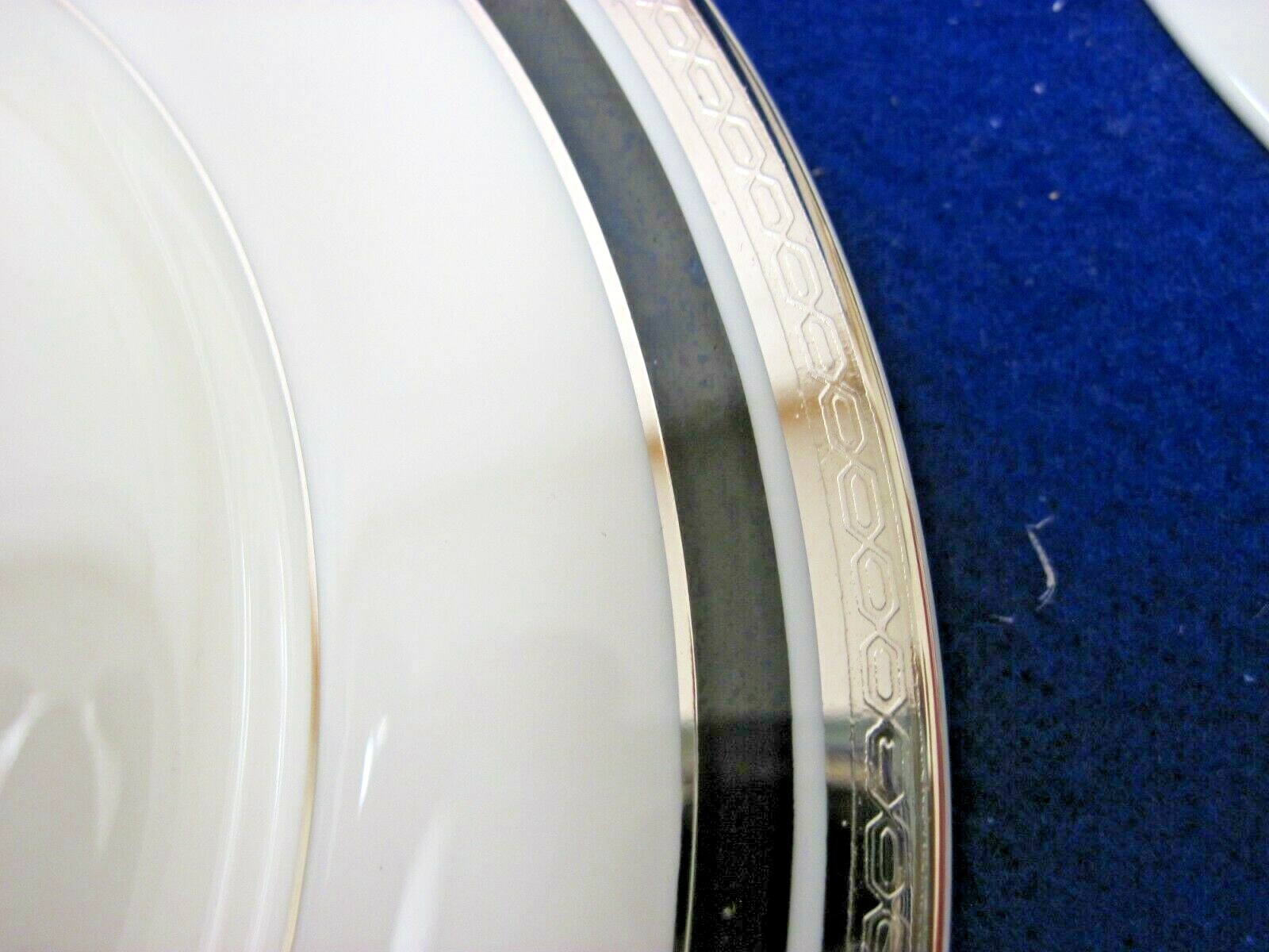 PICKARD NOCTURNE FOUR PIECE PLACE SETTING, DINNER PLATE, BREAD, SALAD, SOUP.