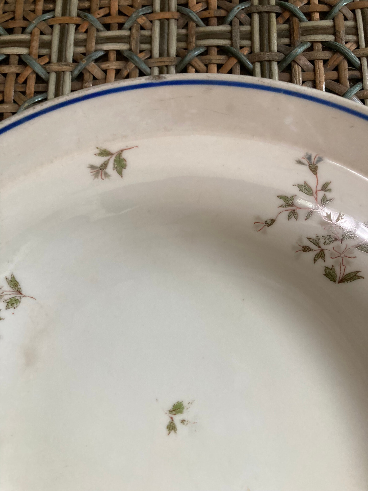 Vintage Limoges 11″ Bowl Cornflower