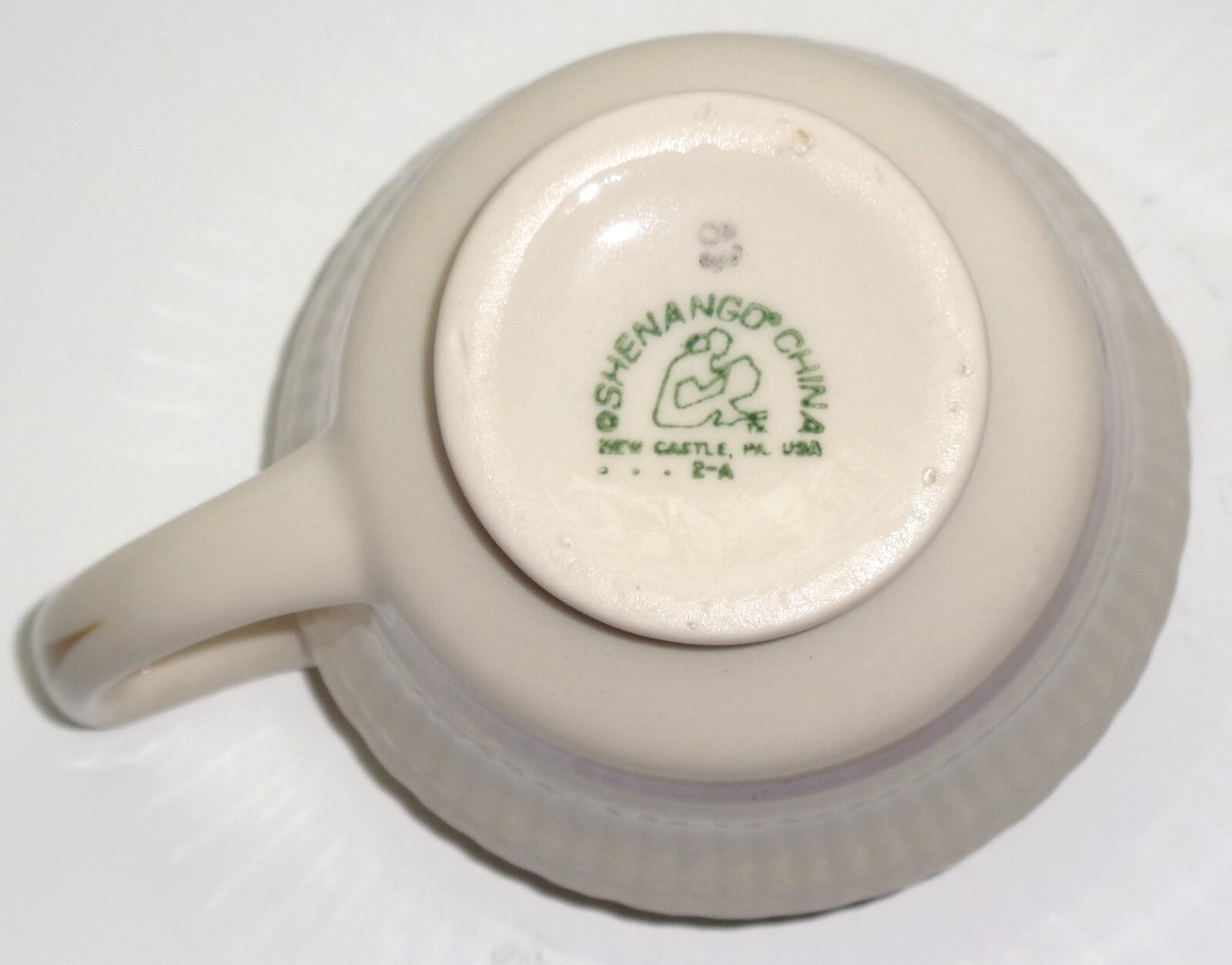 Shenango China Restaurant Ware Creamer Ribbed Maroon Band & Gold Trim