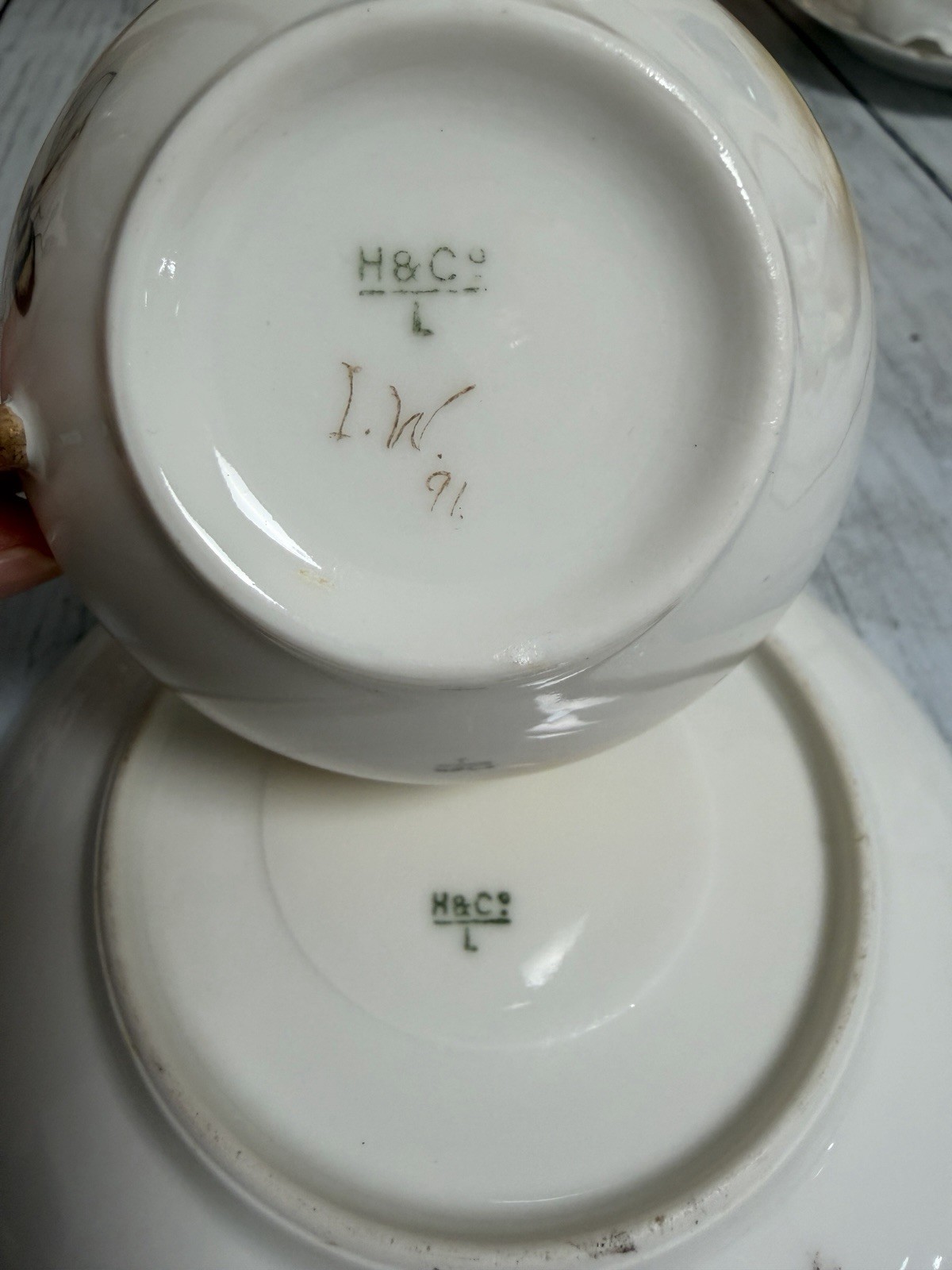 Rare Antique Haviland Limoges Hand-Painted Teacup & Saucer – Dated August 1891