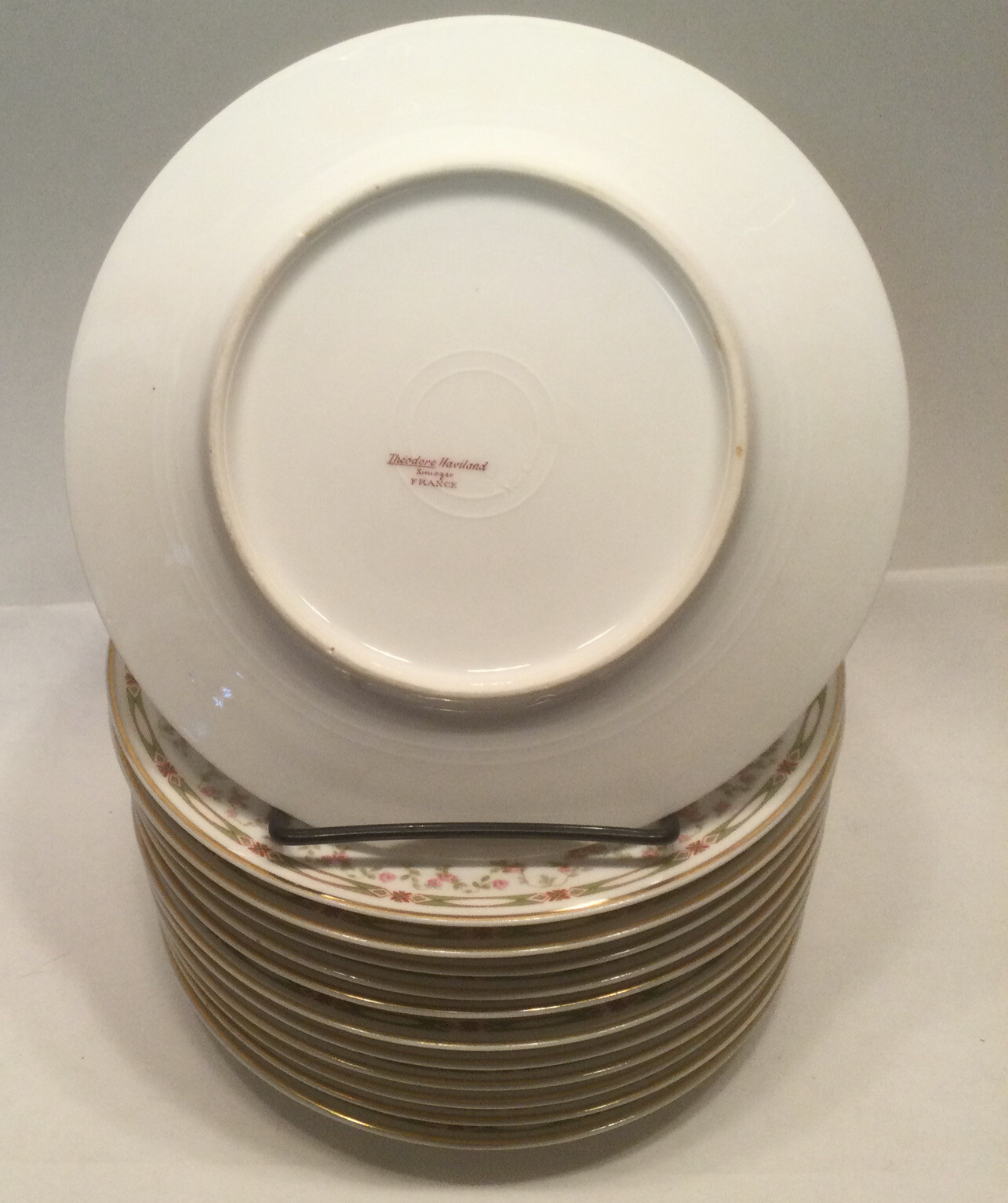 Theodore Haviland Dessert Plate Schleiger 346 Limoges Geometric & Roses Border