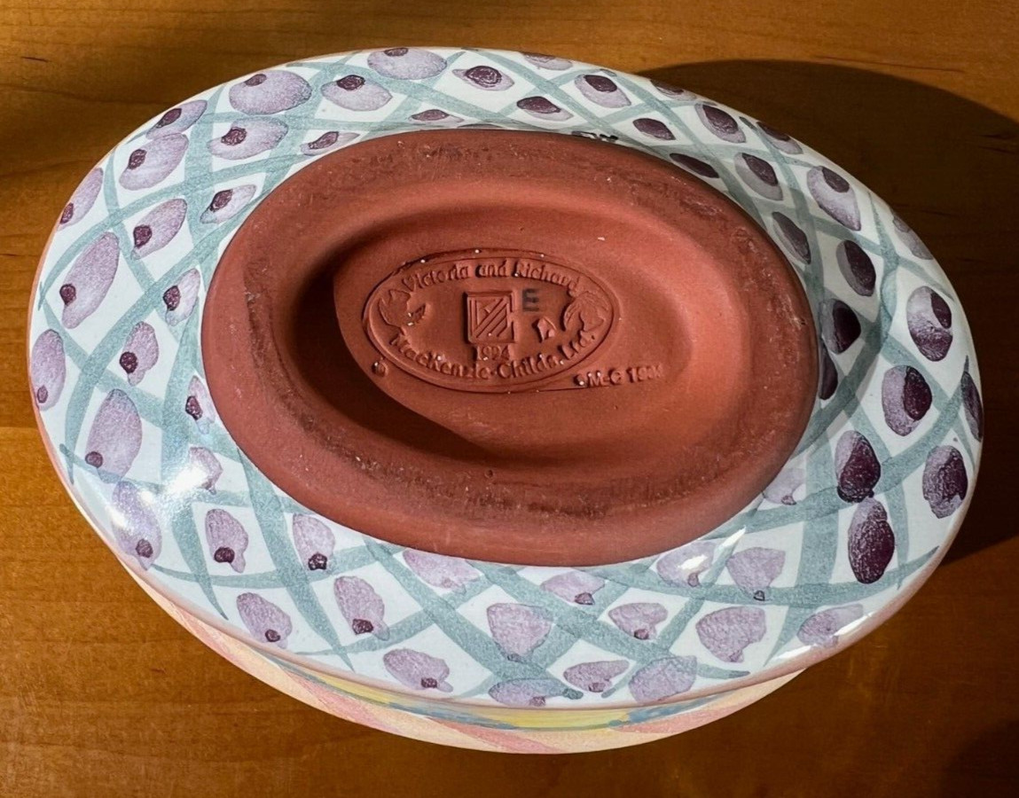 Vintage Mackenzie Childs KEUKENHOFF Chowder Bowl with Lid, 1994