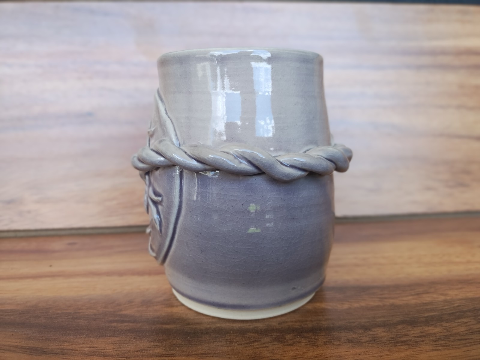 Unique Handmade Artisan Placenta Ceramic 15 oz Lavender Mug