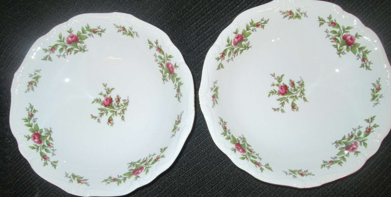 (2) TWO Traditions Fine China Johann Haviland Moss Rose 8″ Salad Plates