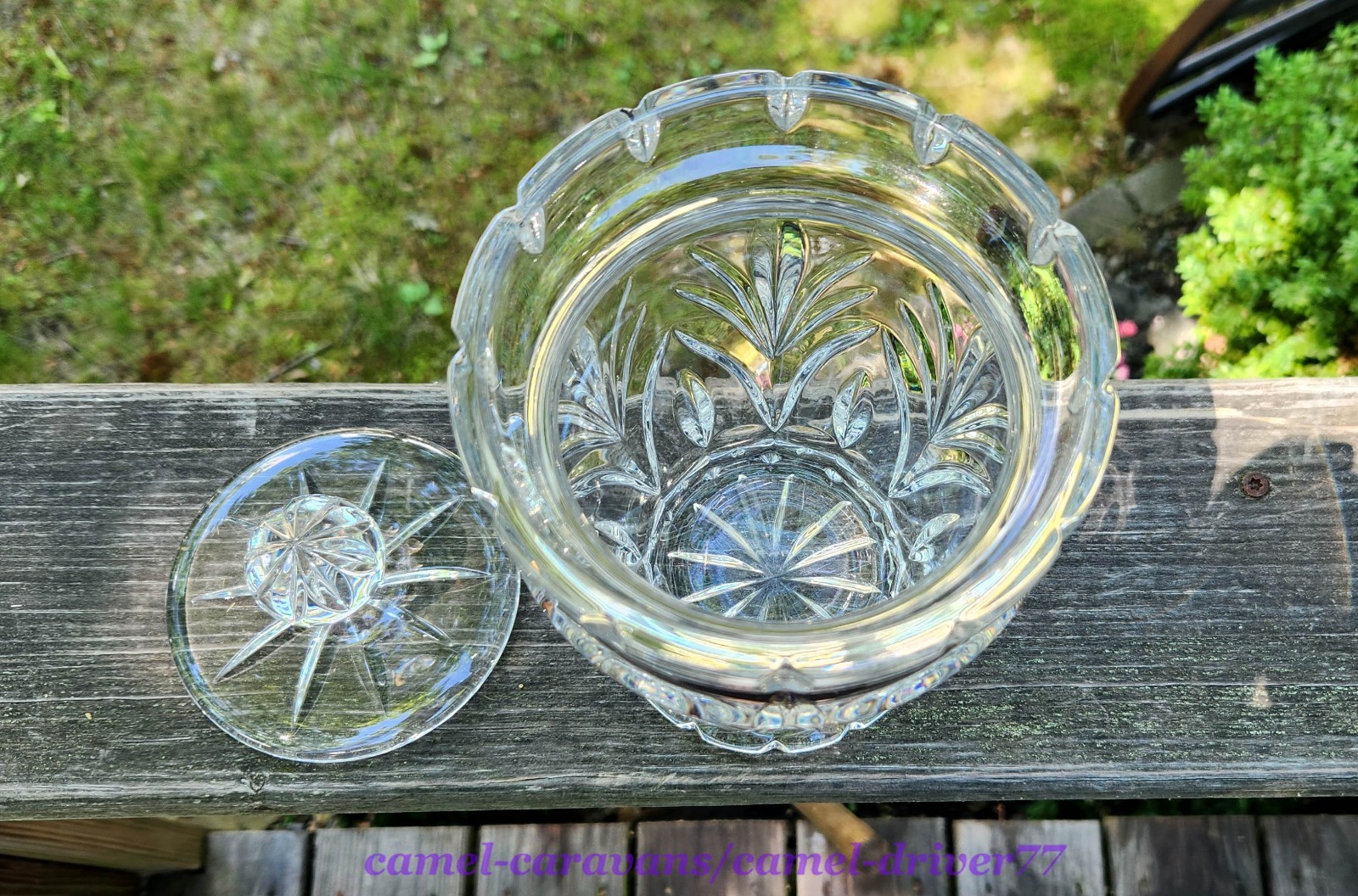 Marquis WATERFORD CRYSTAL Canterbury 8″ BISCUIT BARREL Candy Cookie Jar w/Lid