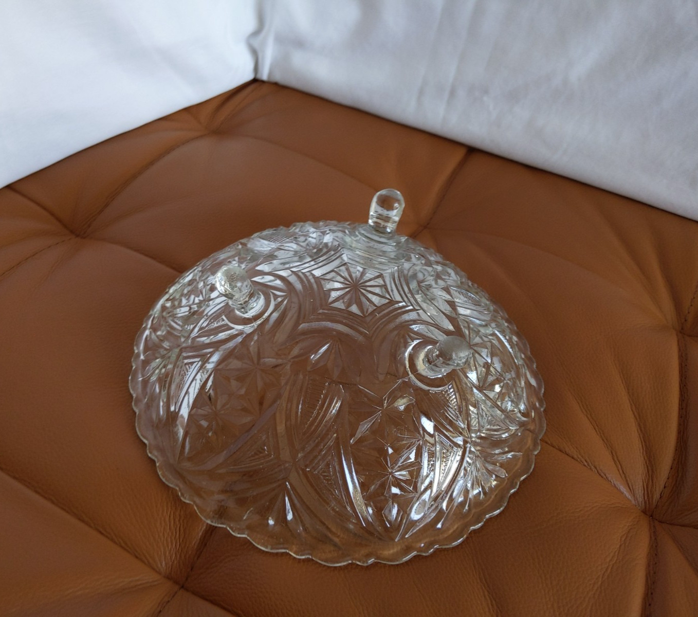 Vintage Anchor Hocking Serving Bowl Clear Pressed Glass 3 Footed 9in Dish 1960