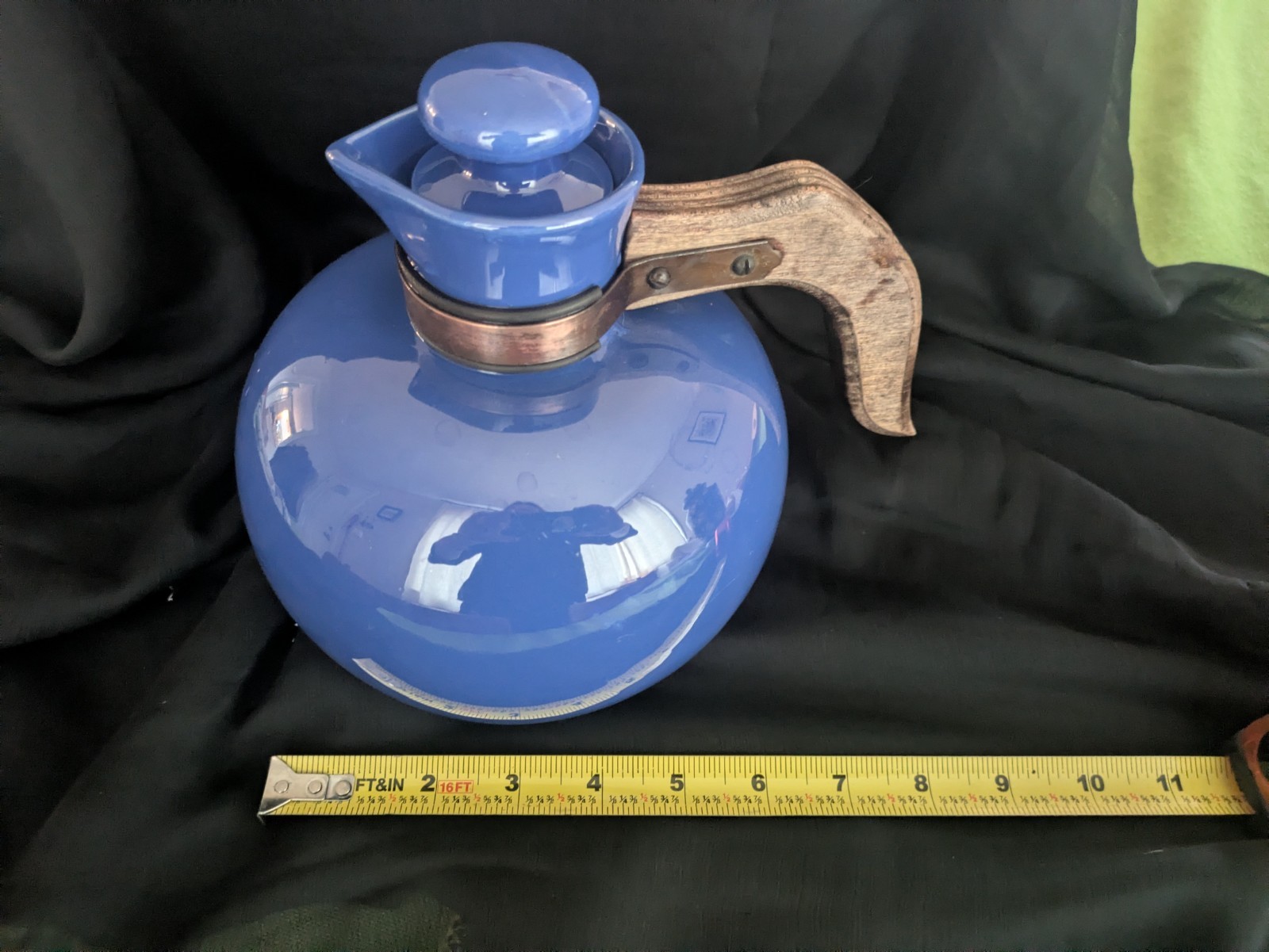Vintage 1930s Hollydale Pottery California Cobalt Glaze Carafe Jug & Stopper