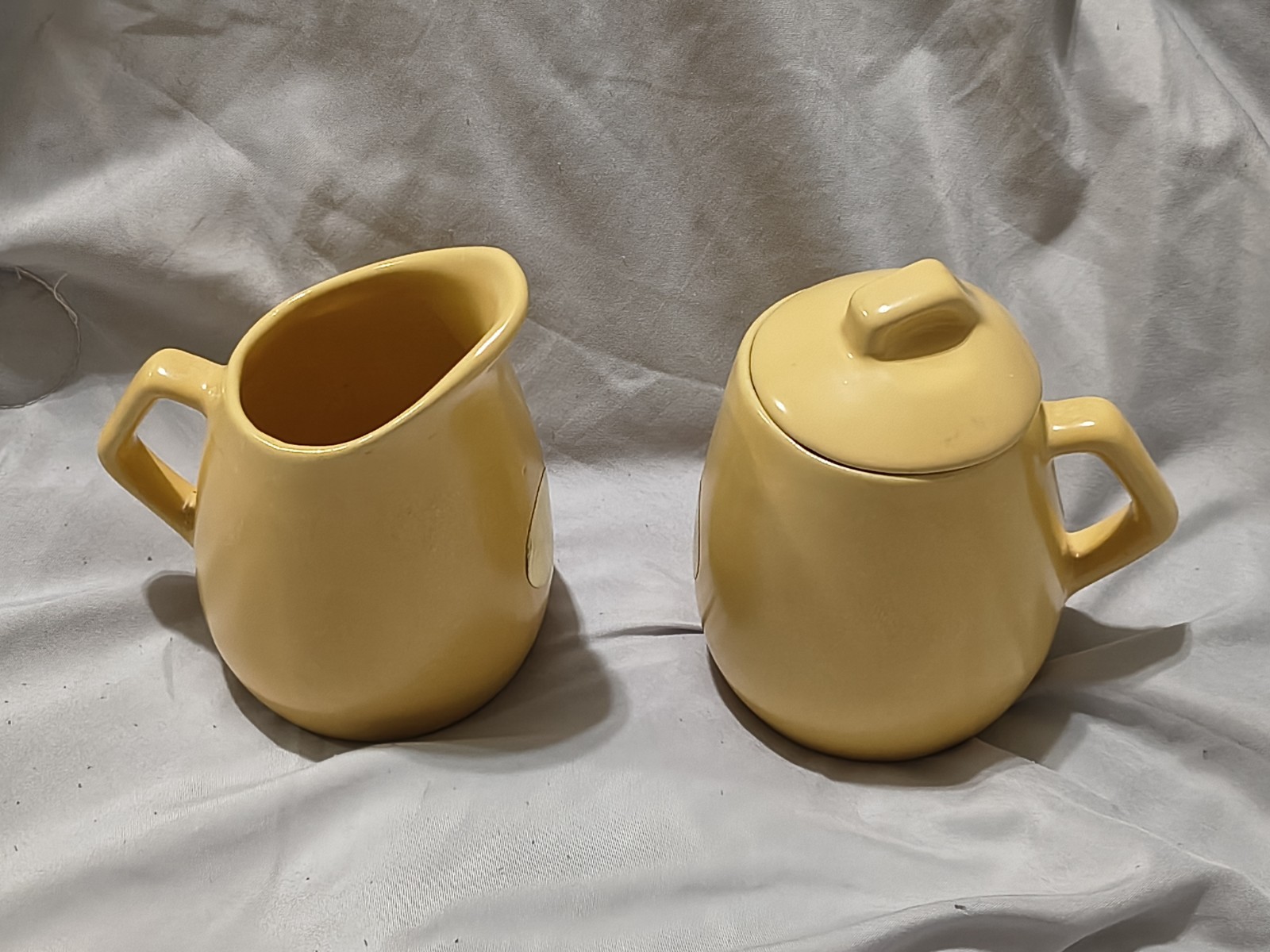 La Solana Mustard Yellow Cream Sugar Bowl Ware Solanaware Mid Century Modern