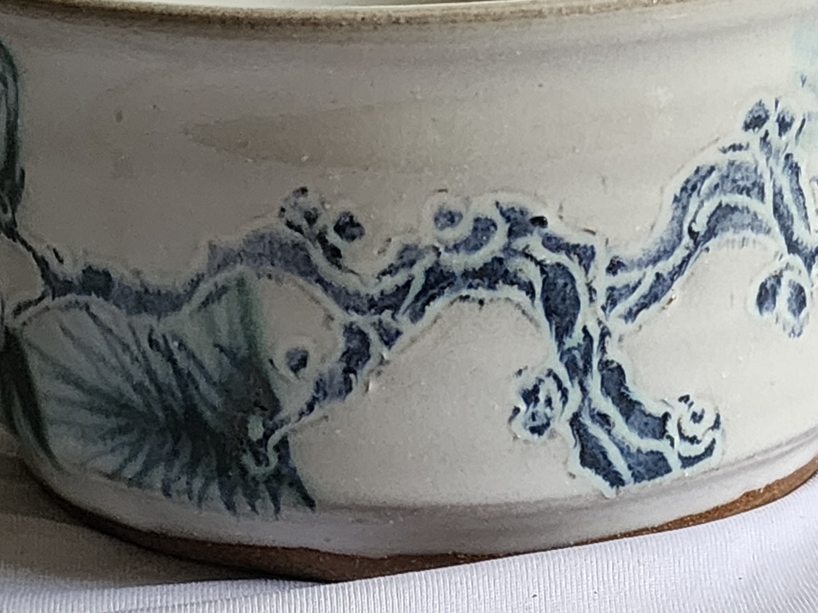 RARE David Hamilton Studio Pottery Pine Branch Needles Botanical Soup Bowl Mug