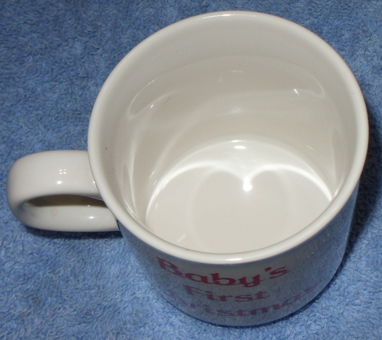 RUSS BERRIE & CO. BABY’S FIRST CHRISTMAS, CERAMIC CUP, NO. 8009, ca 1980’s