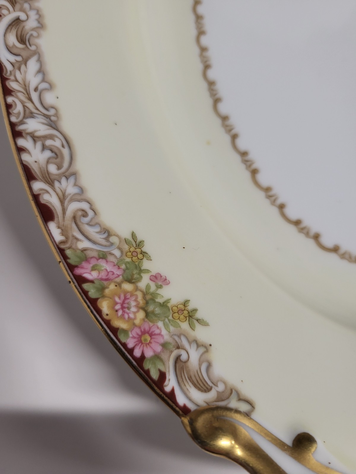 Vintage Noritake Japan M Mark Serving Platter Harmony 3906 Pink Floral Gold Gilt