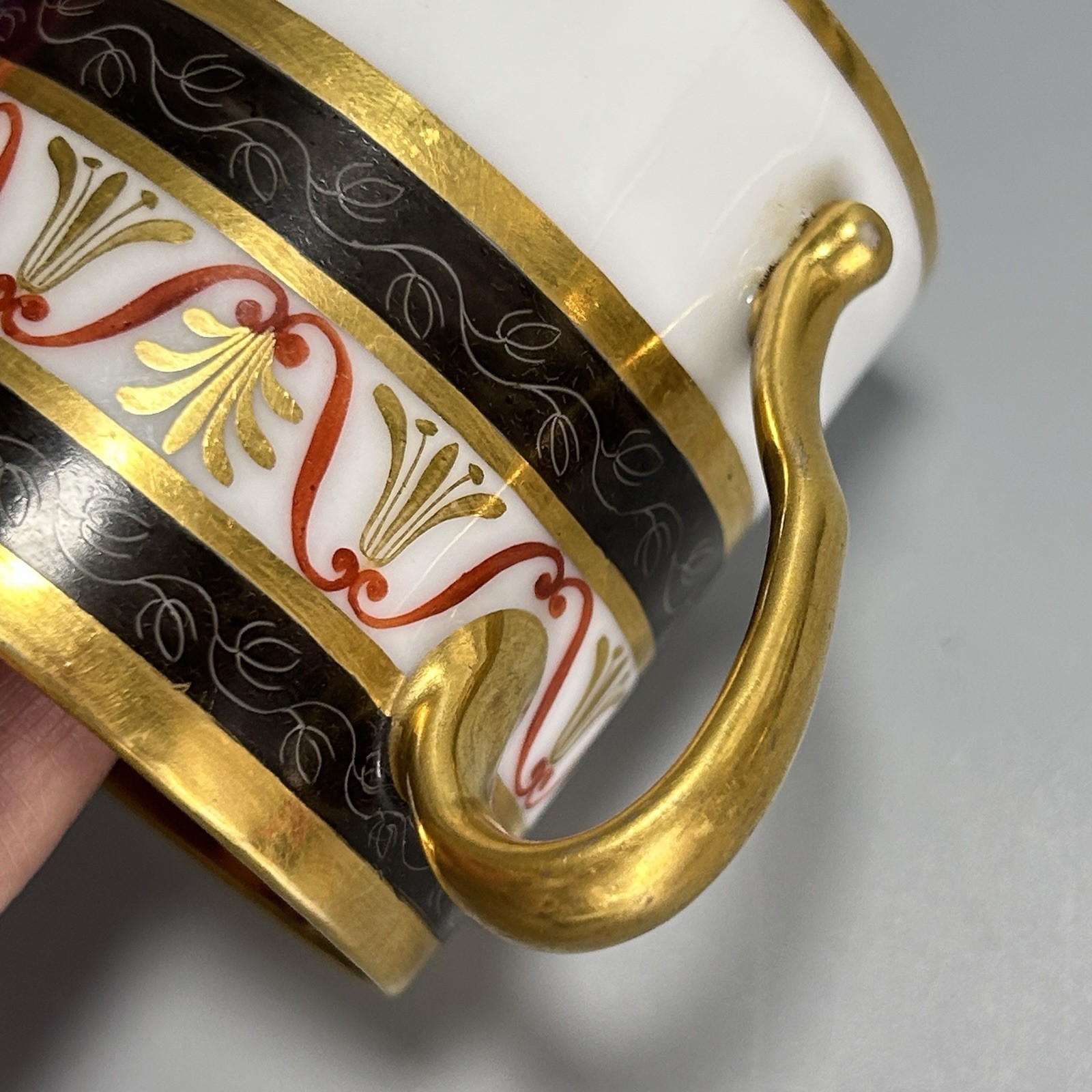 Antique Nast Veiux Paris Porcelain Cup C1815s Gilt French Empire 2.5”H Gold