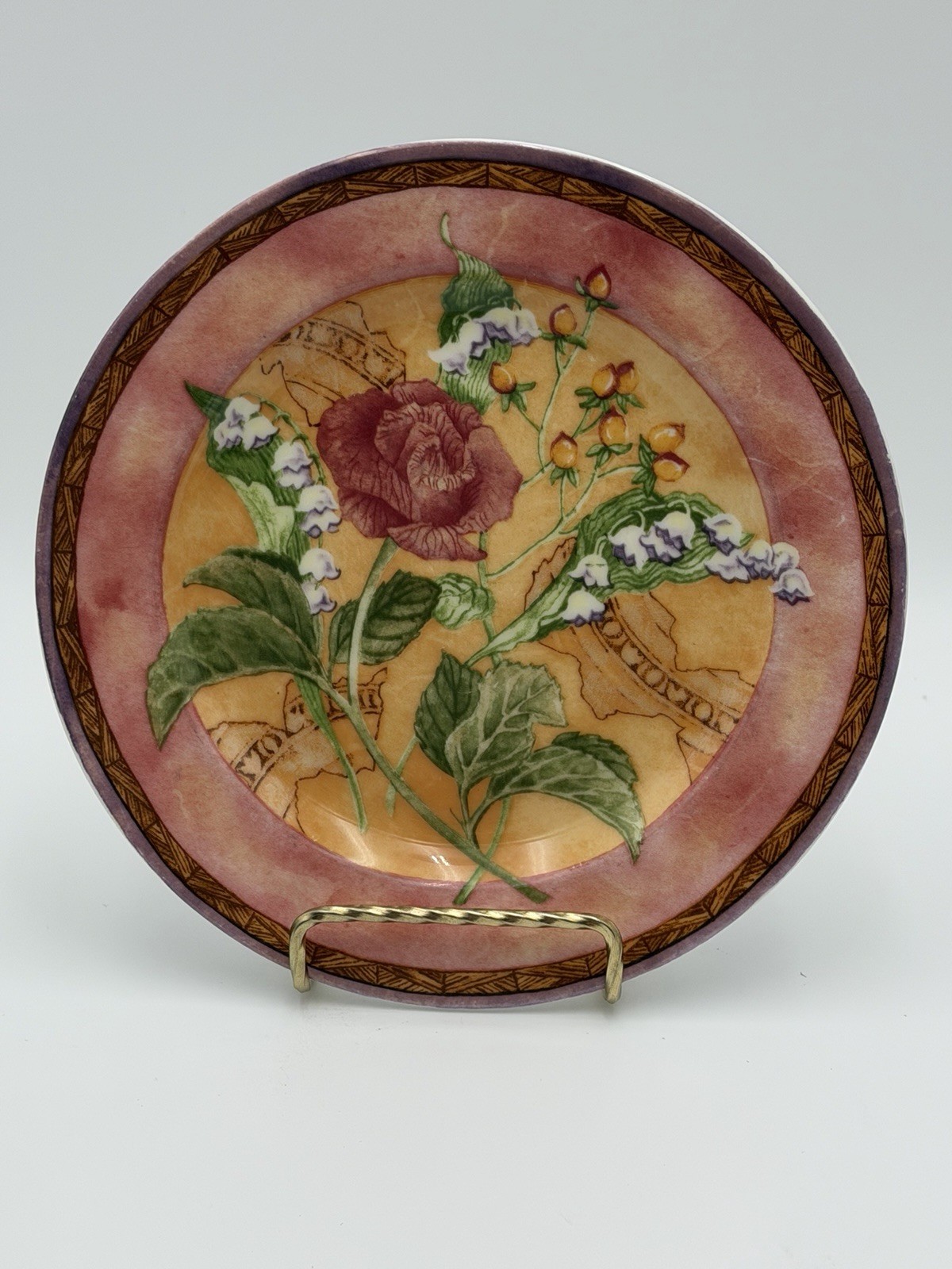 222 Fifth Tuscany Rose Salad Luncheon Plates 6″ Set of 3