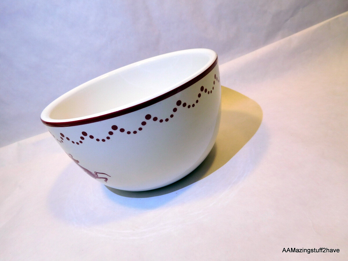 Holiday Home International Products Bowl Decor Reindeer Red & White 3”x5”