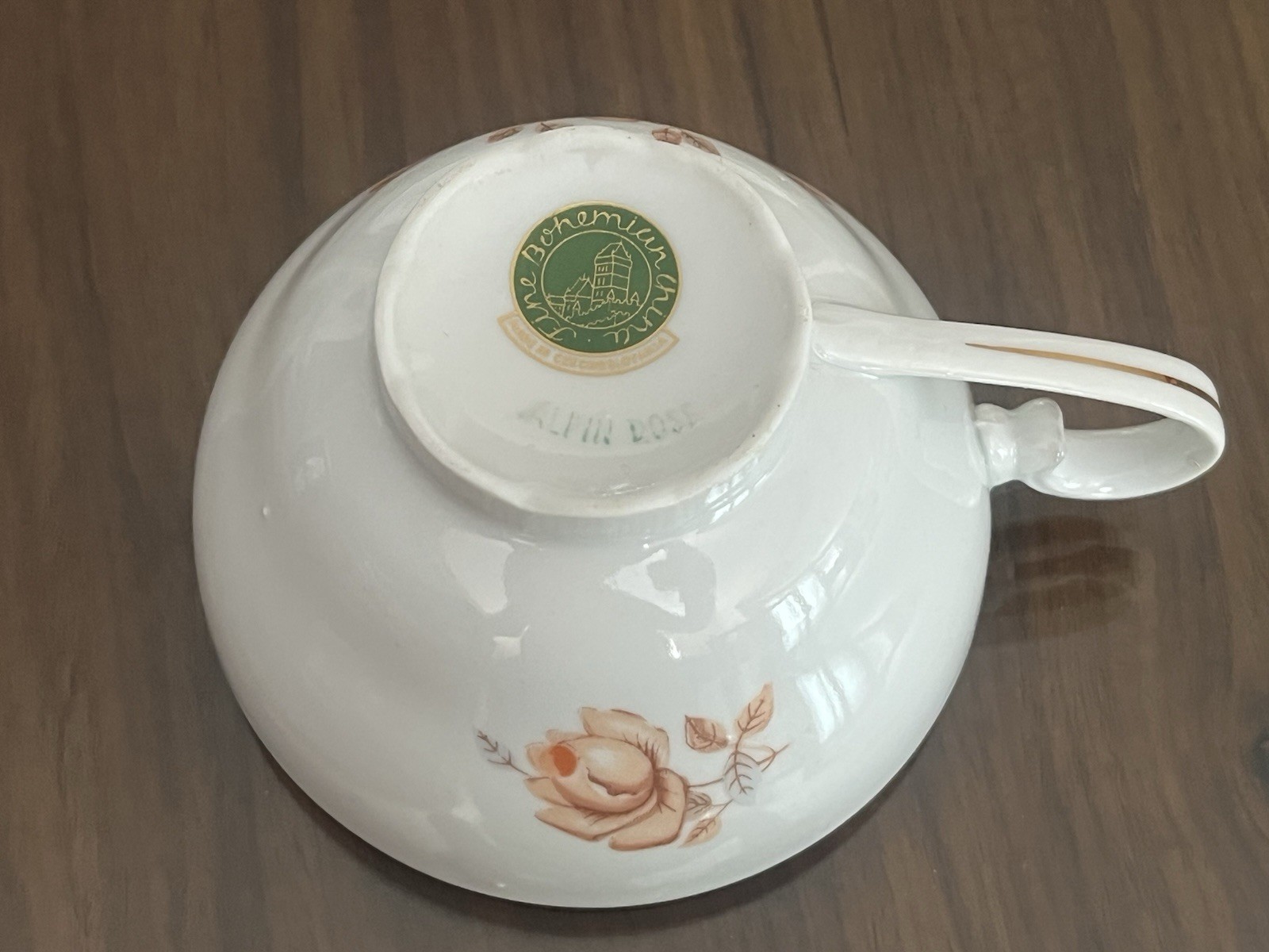 Vintage 10 Pieces Bohemian China Alpin Rose Porcelain Dining Set For 2