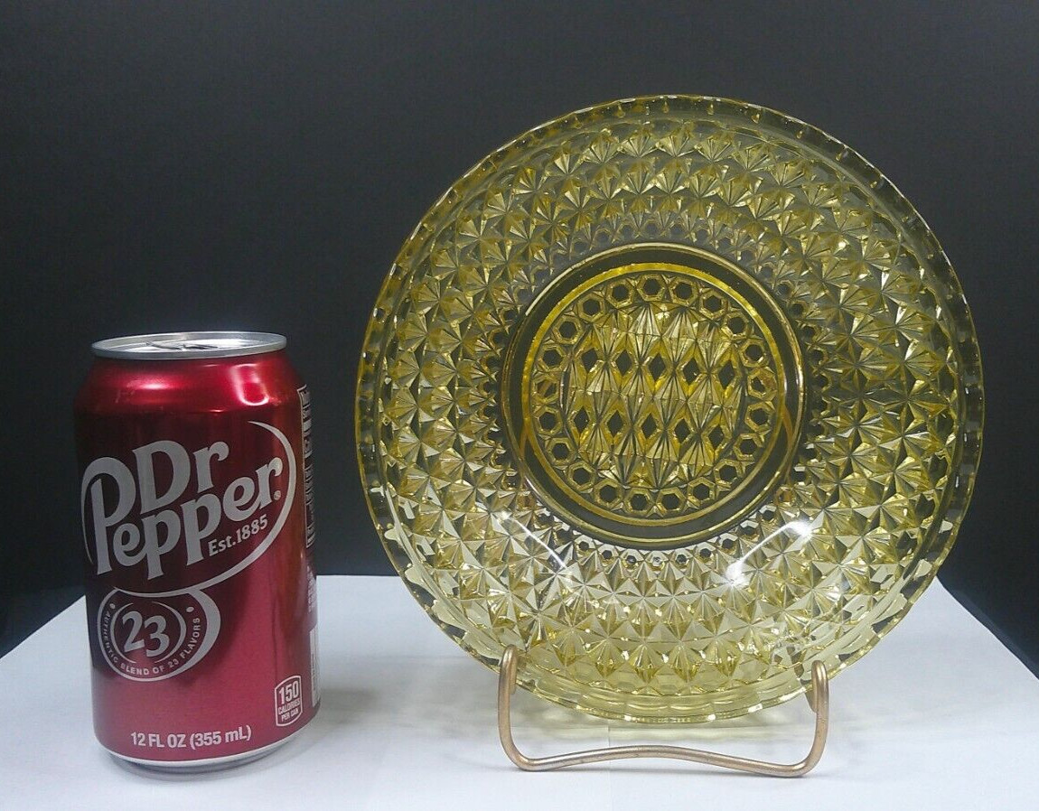 Pressed Diamond, #775, Central Glass Co, Amber Bowl, EAPG, USA, c1885, VgCd