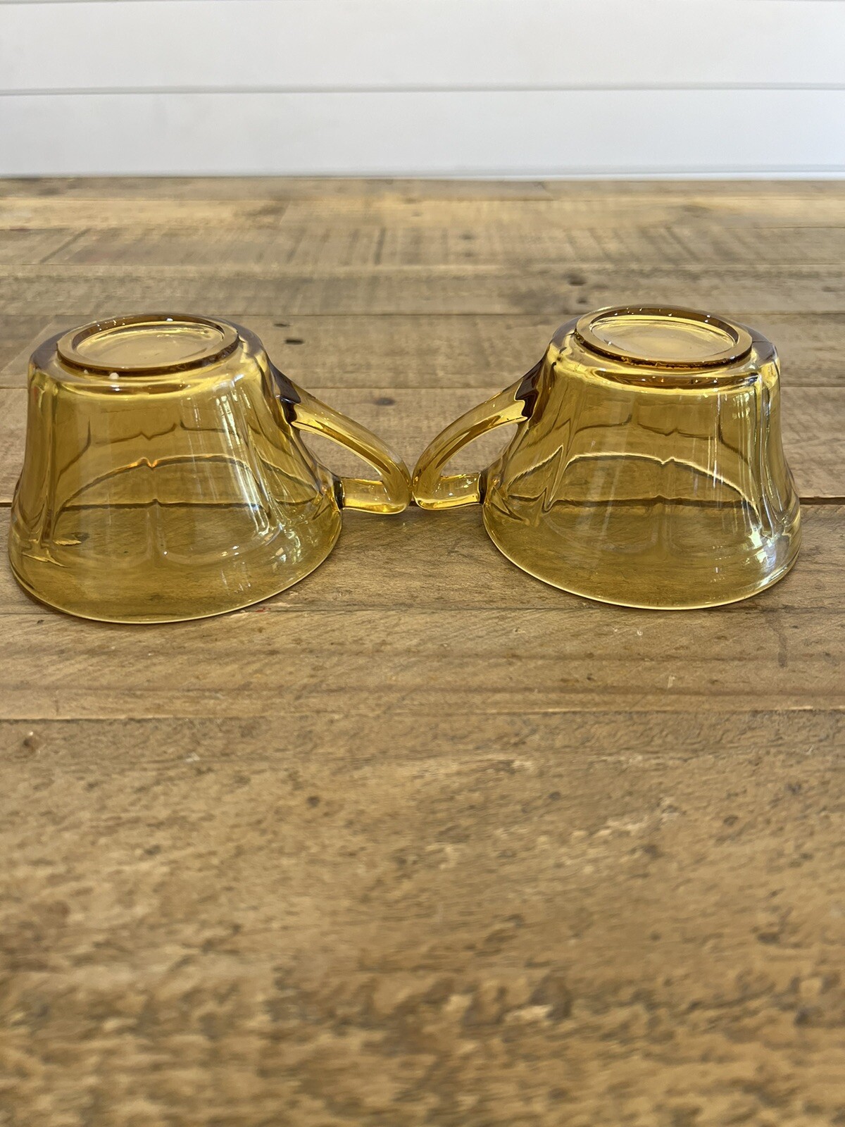 Diamond Glass Co. VICTORY AMBER Cup, Depression Glass, Set Of 2