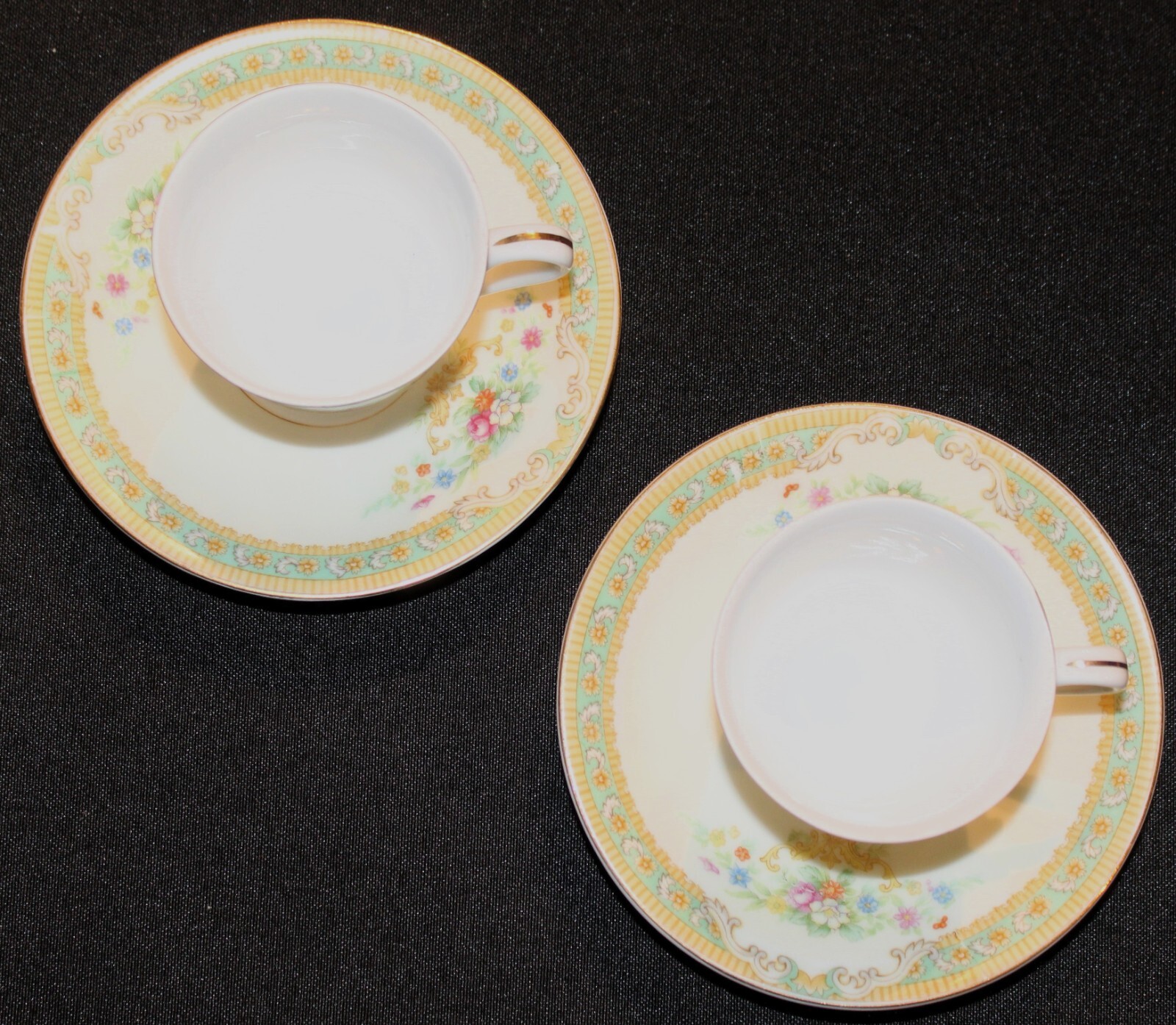 Occupied Japan Set of Two Matching Demitasse Cup & Saucer Sets