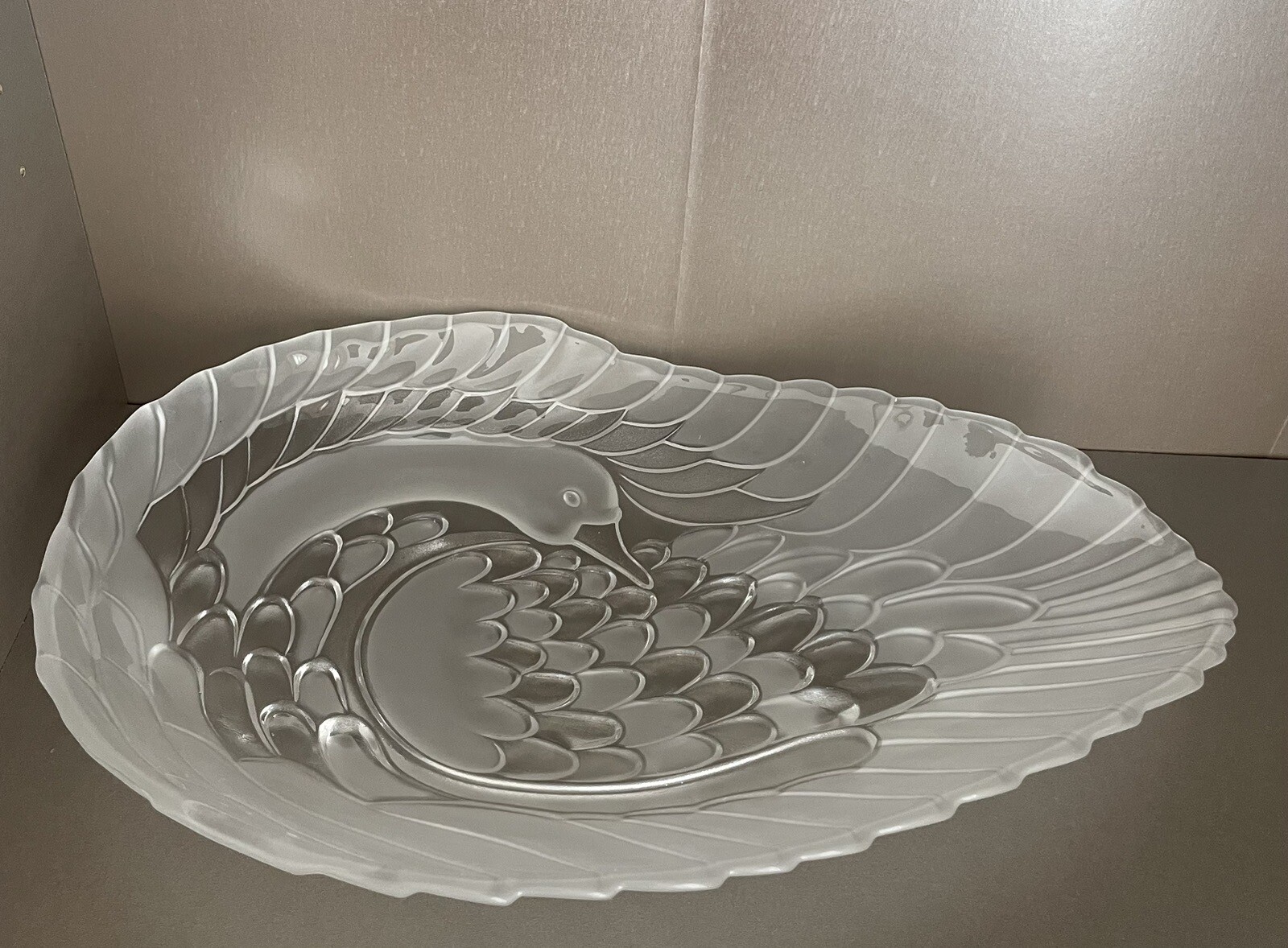 Silversmith Studio Crystal Germany Swan Collection 17” Platter Made in Germany
