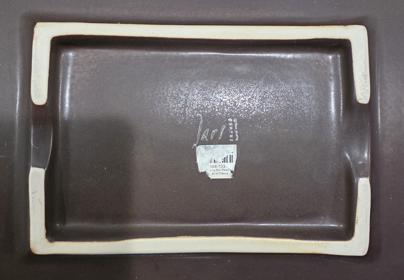 Jars Ceramistes Made In France Rectangular Platter XL 20 Inch Red Crackle Glaze