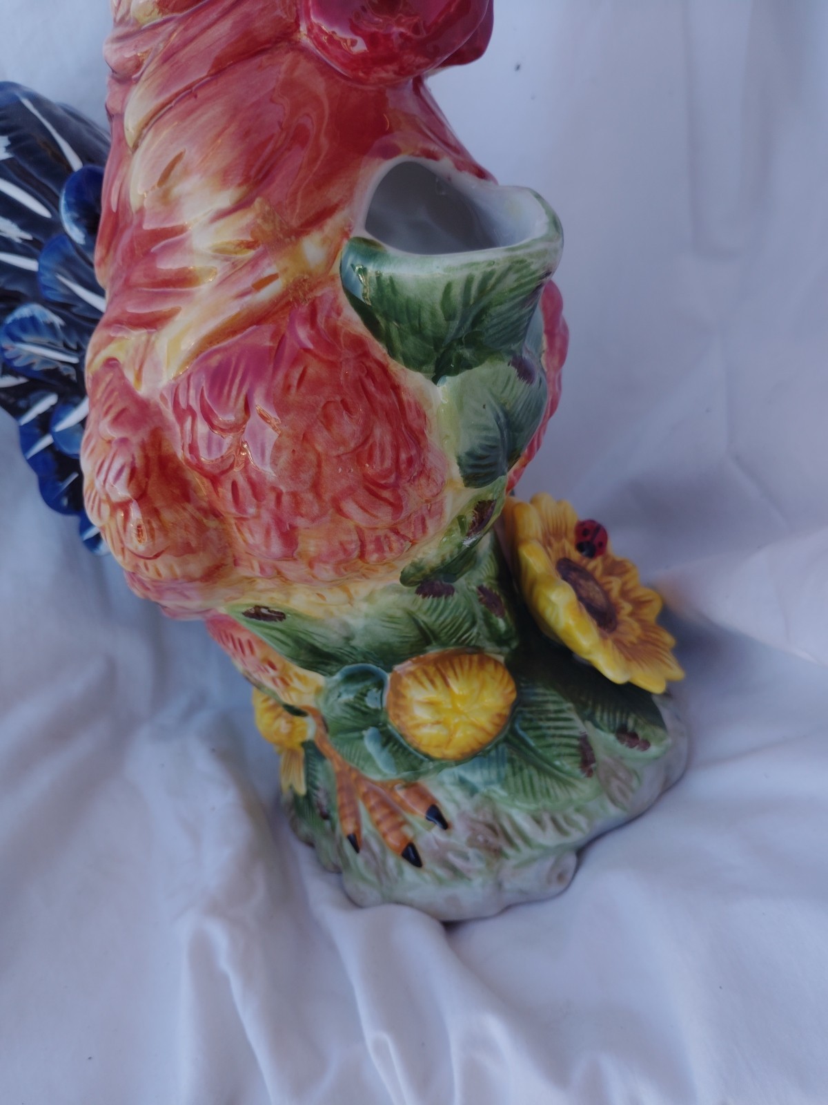 Fitz & Floyd Classics Country Gourmet Rooster 12” Tall Pitcher Centerpiece